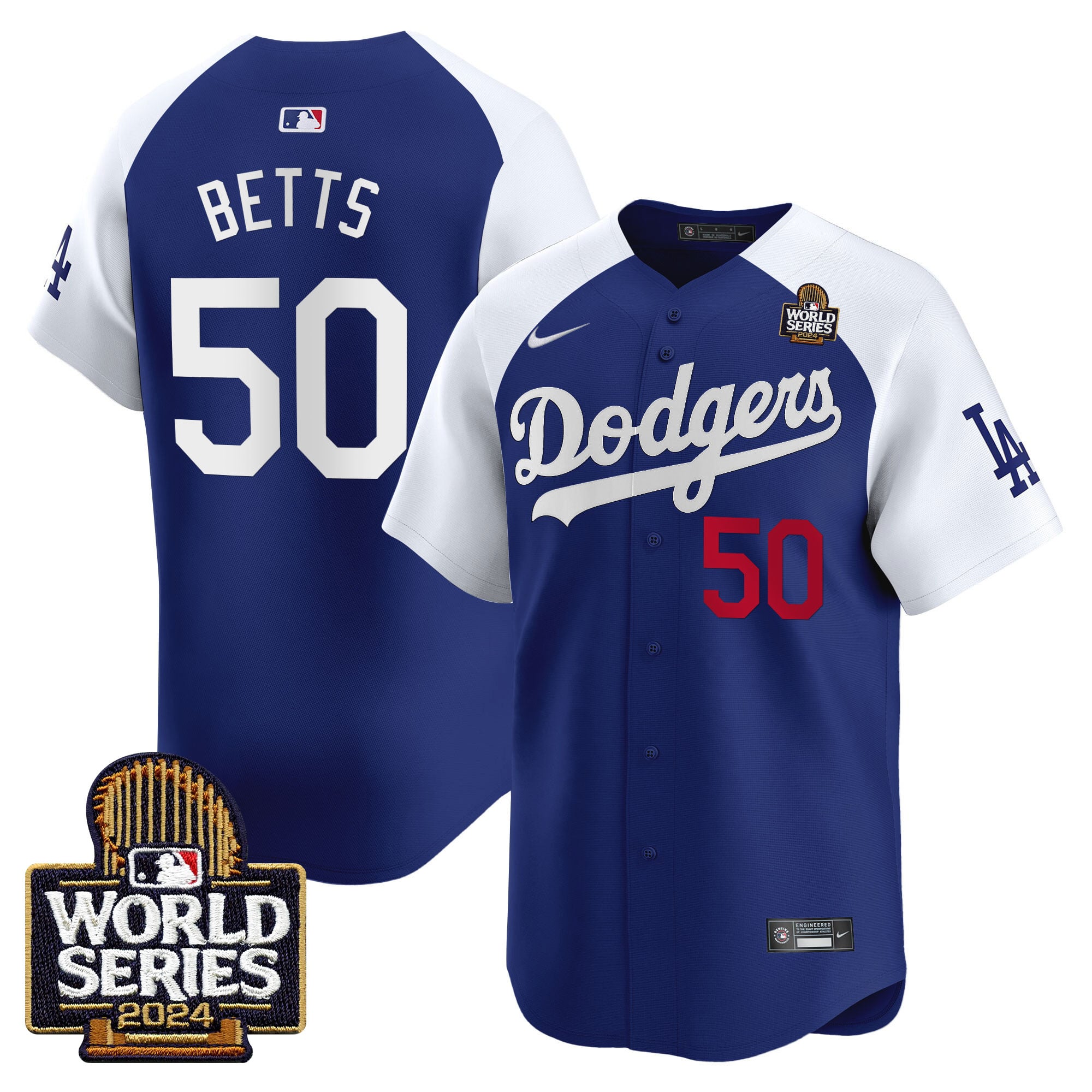 Men's Dodgers 2024 World Series Vapor Premier Limited Jersey V2 - All Stitched