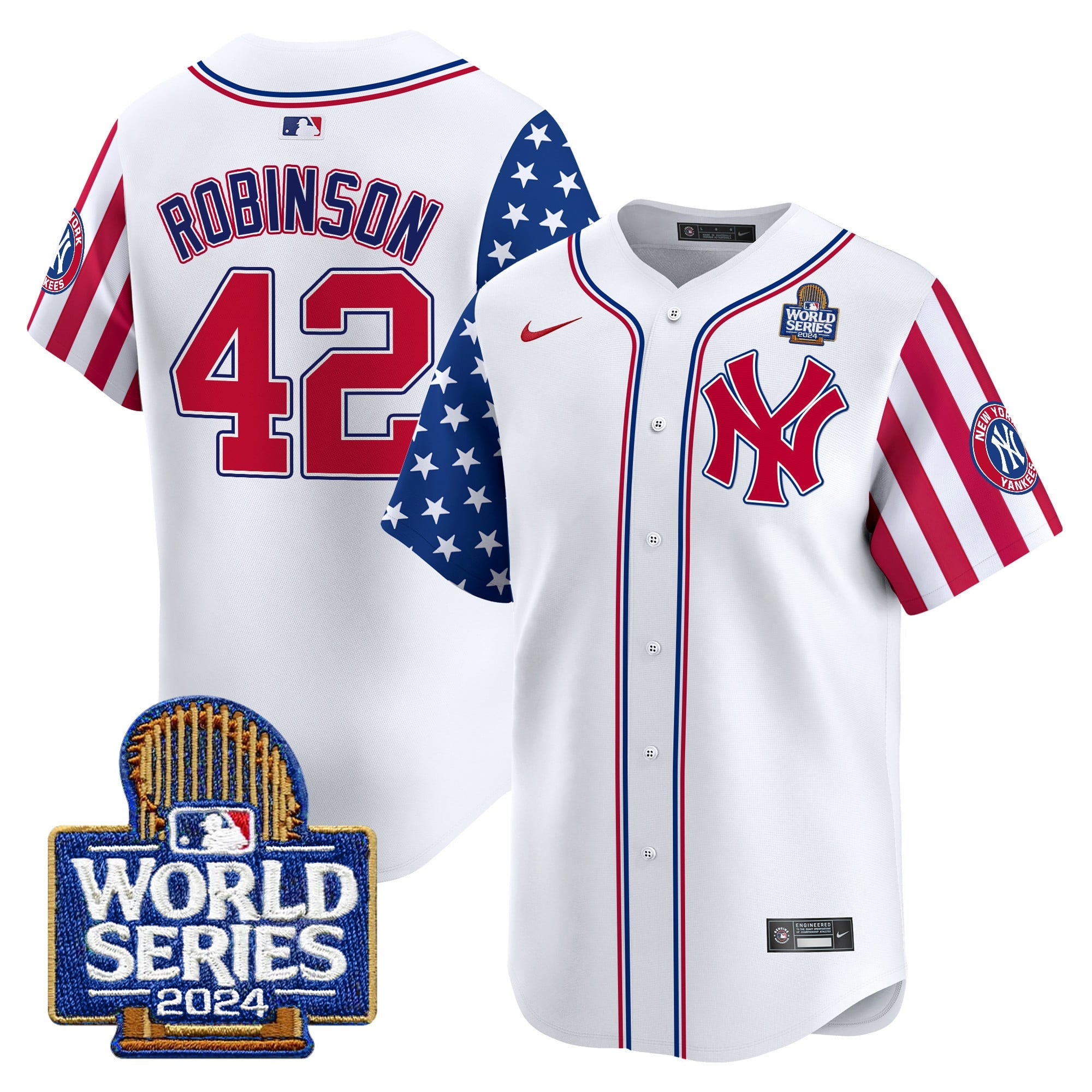 Men's Yankees American Style 2024 World Series Vapor Premier Limited Jersey V2 - All Stitched