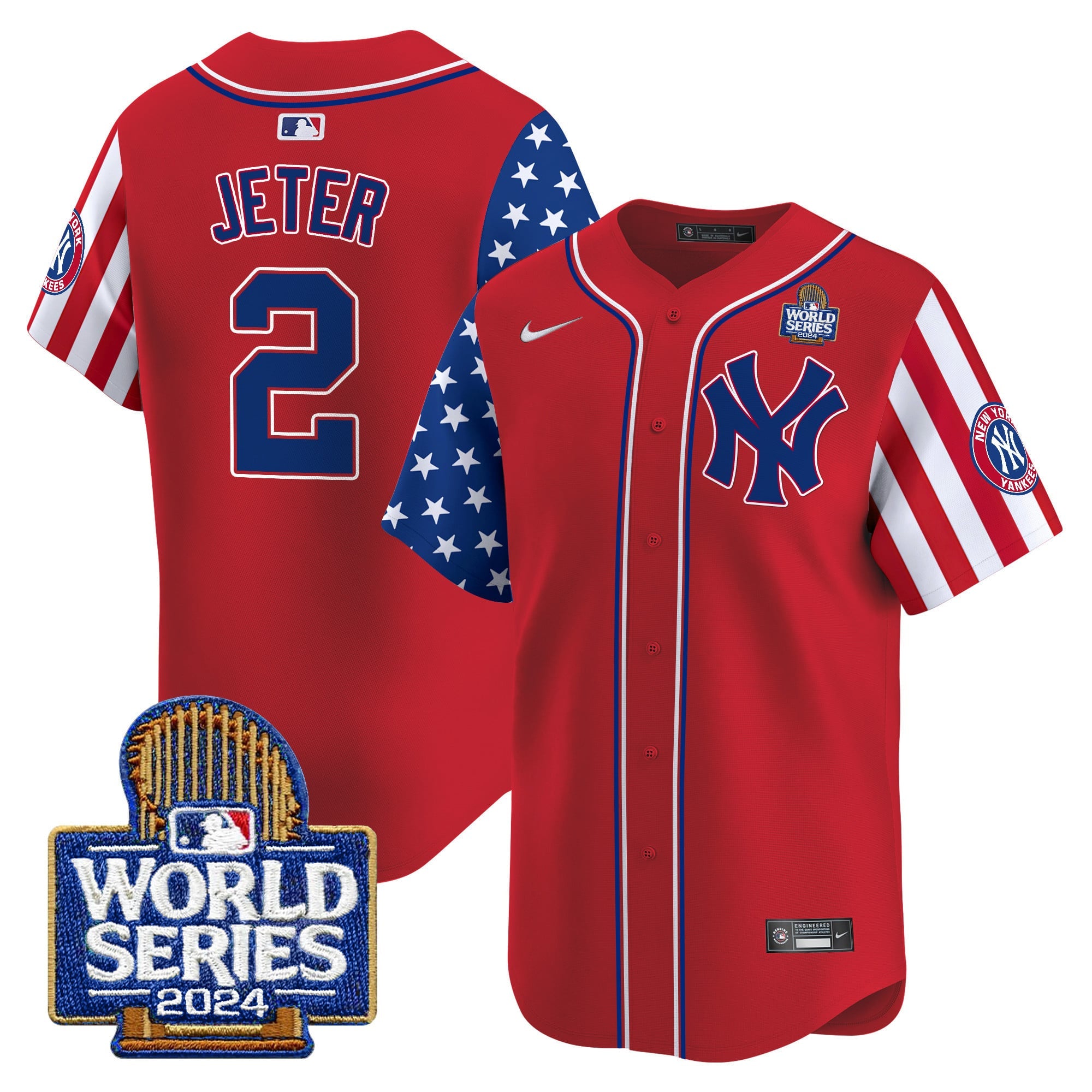 Men's Yankees American Style 2024 World Series Vapor Premier Limited Jersey V2 - All Stitched