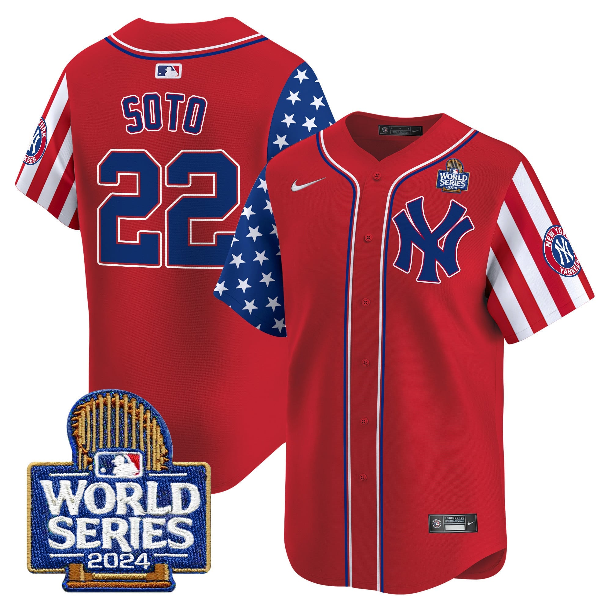 Men's Yankees American Style 2024 World Series Vapor Premier Limited Jersey V2 - All Stitched