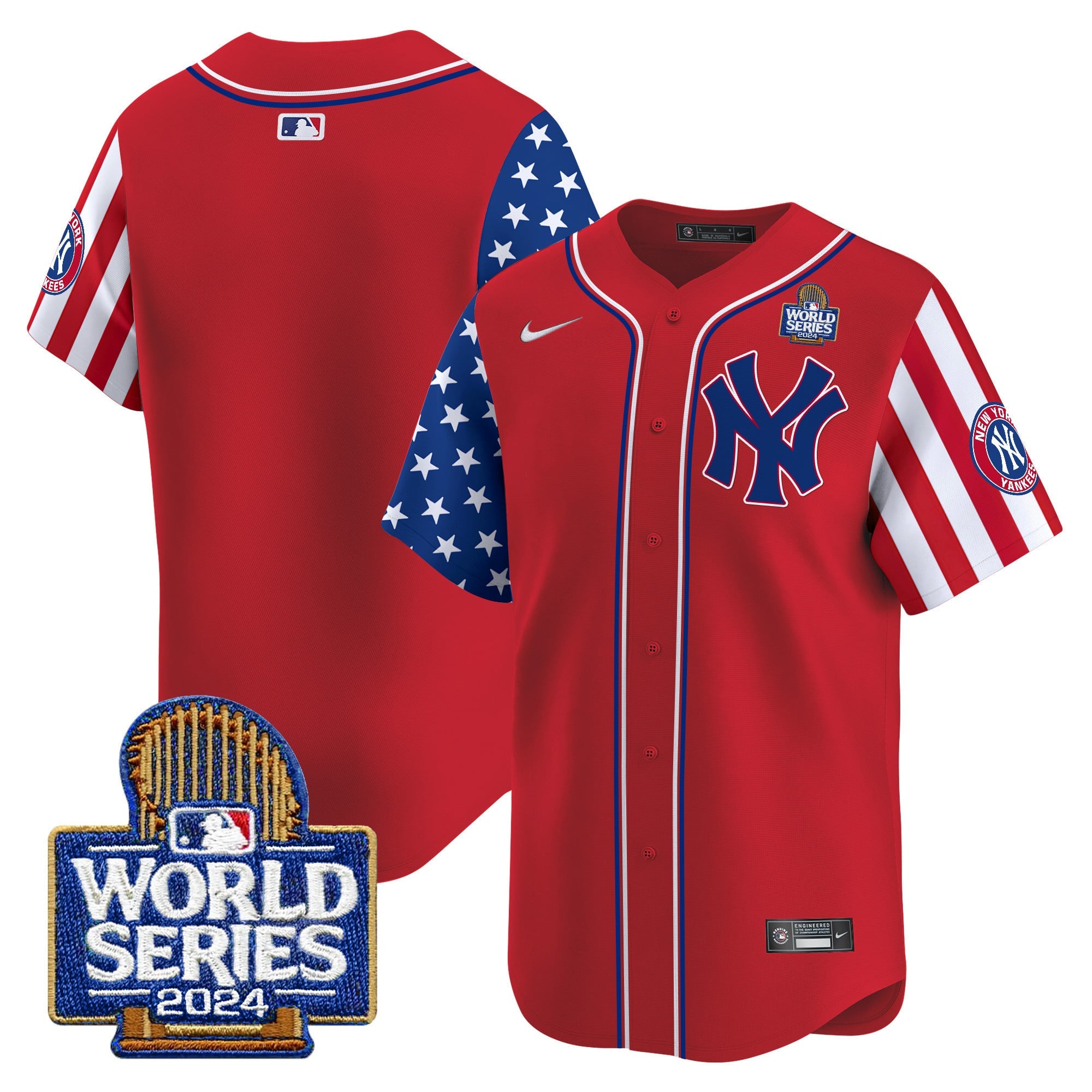 Men's Yankees American Style 2024 World Series Vapor Premier Limited Jersey V2 - All Stitched