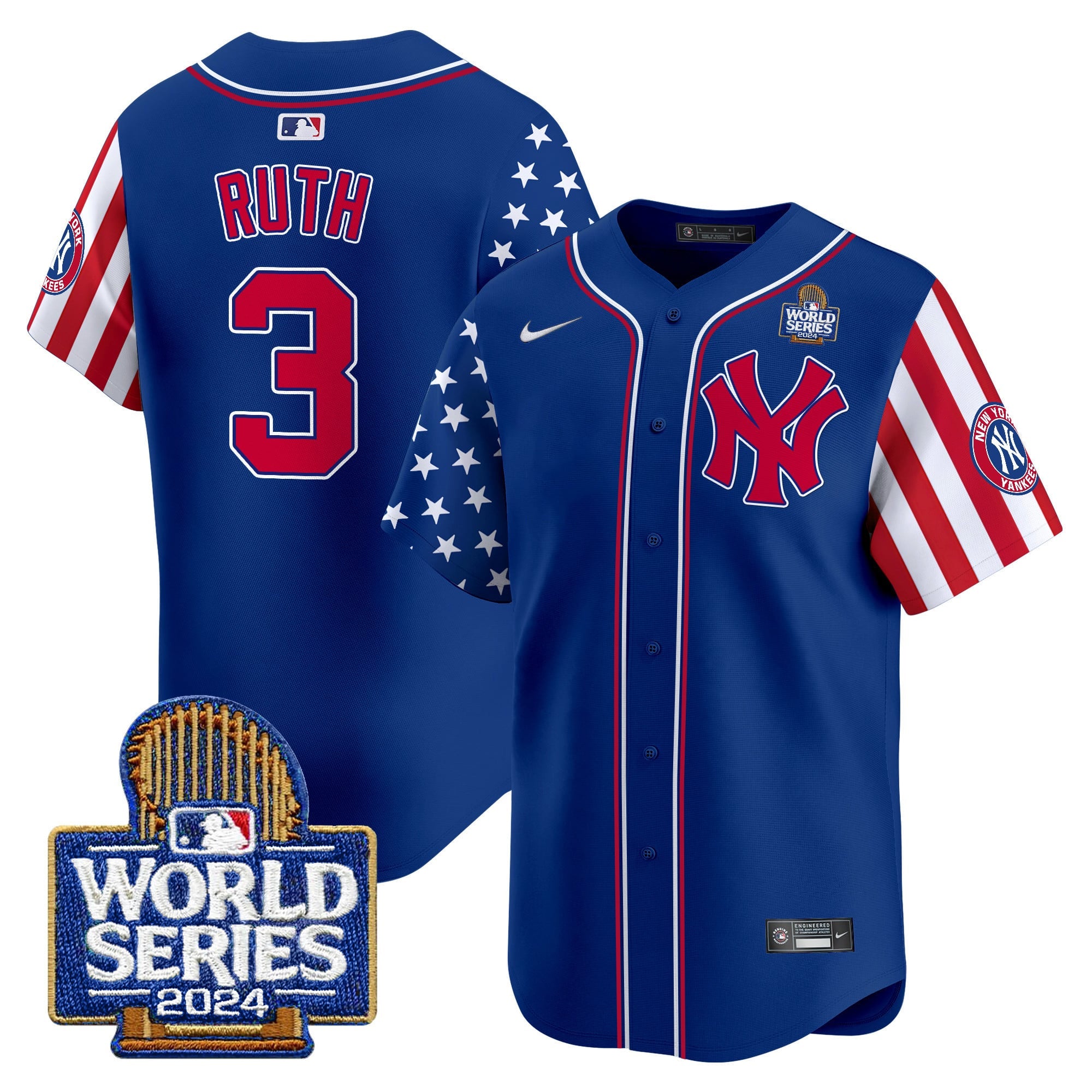 Men's Yankees American Style 2024 World Series Vapor Premier Limited Jersey V2 - All Stitched