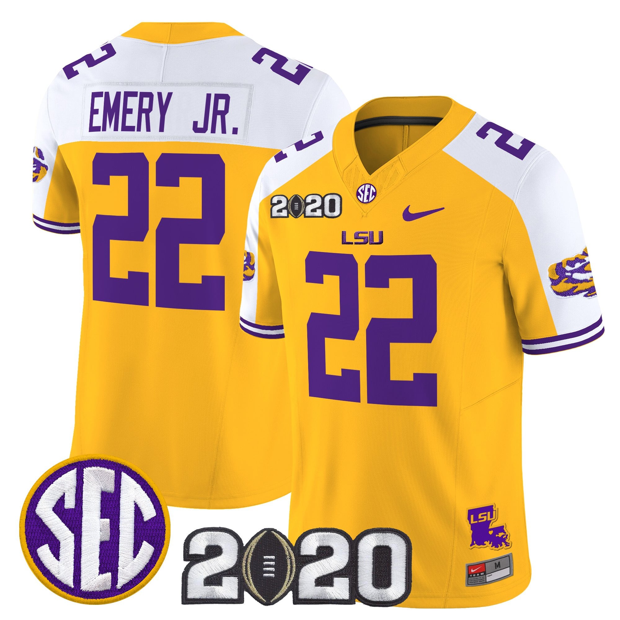 Men's LSU Tigers 2020 National Champions Vapor Limited Jersey - All Stitched