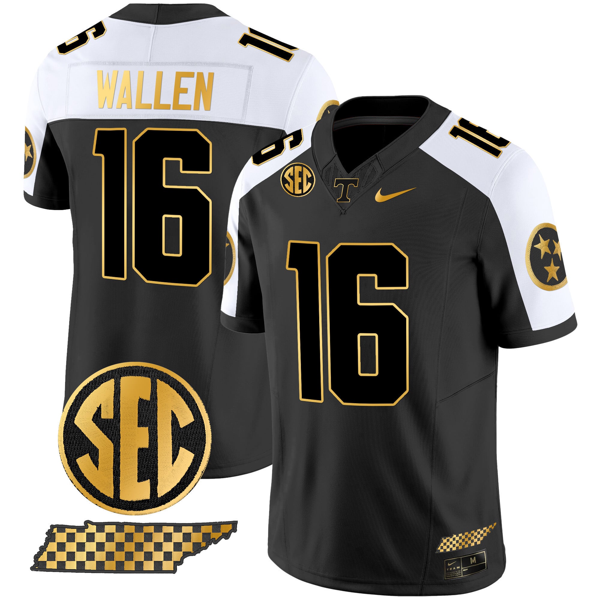 Men's Tennessee Volunteers 2024 Gold Vapor Limited Jersey V2 - All Stitched