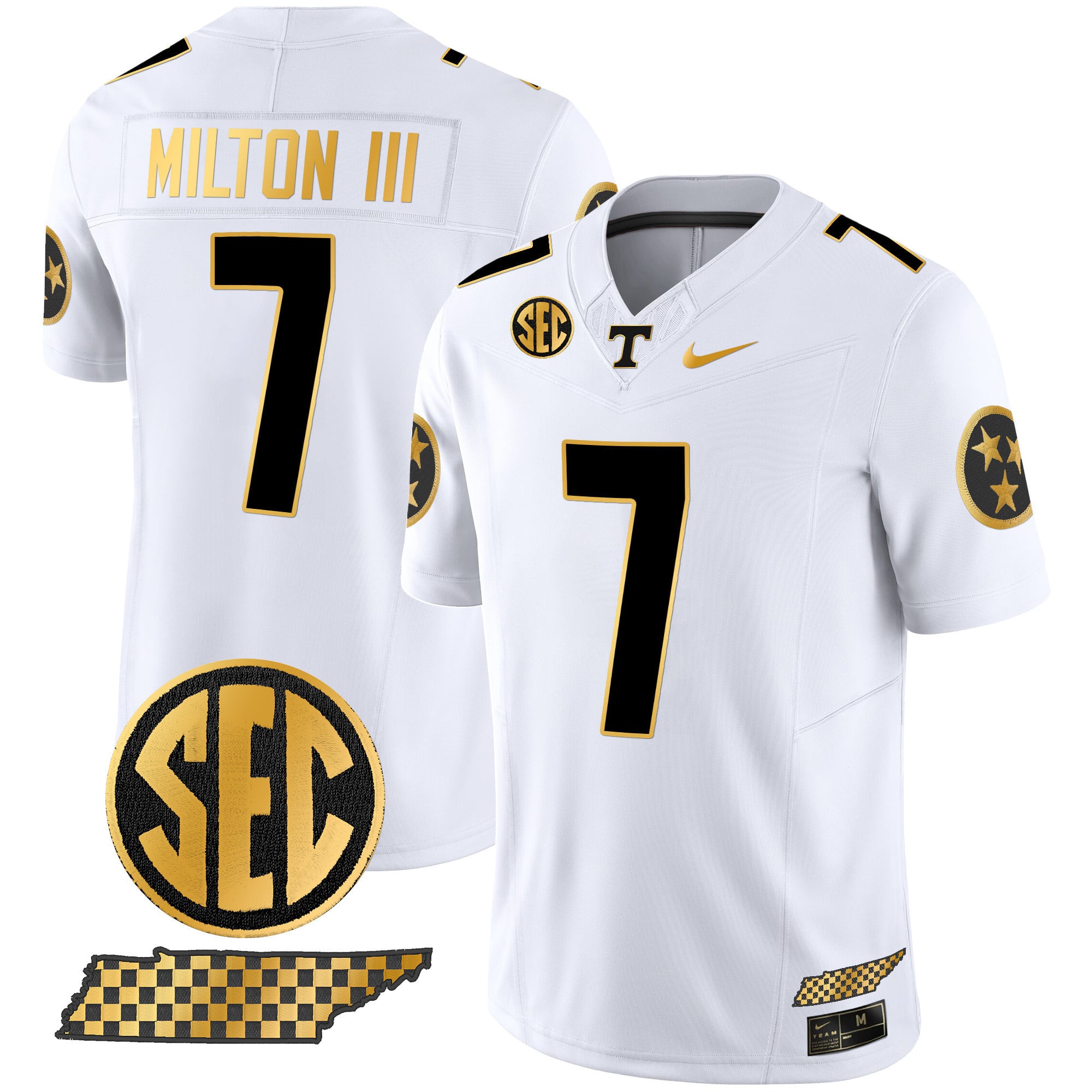 Men's Tennessee Volunteers 2024 Gold Vapor Limited Jersey V2 - All Stitched