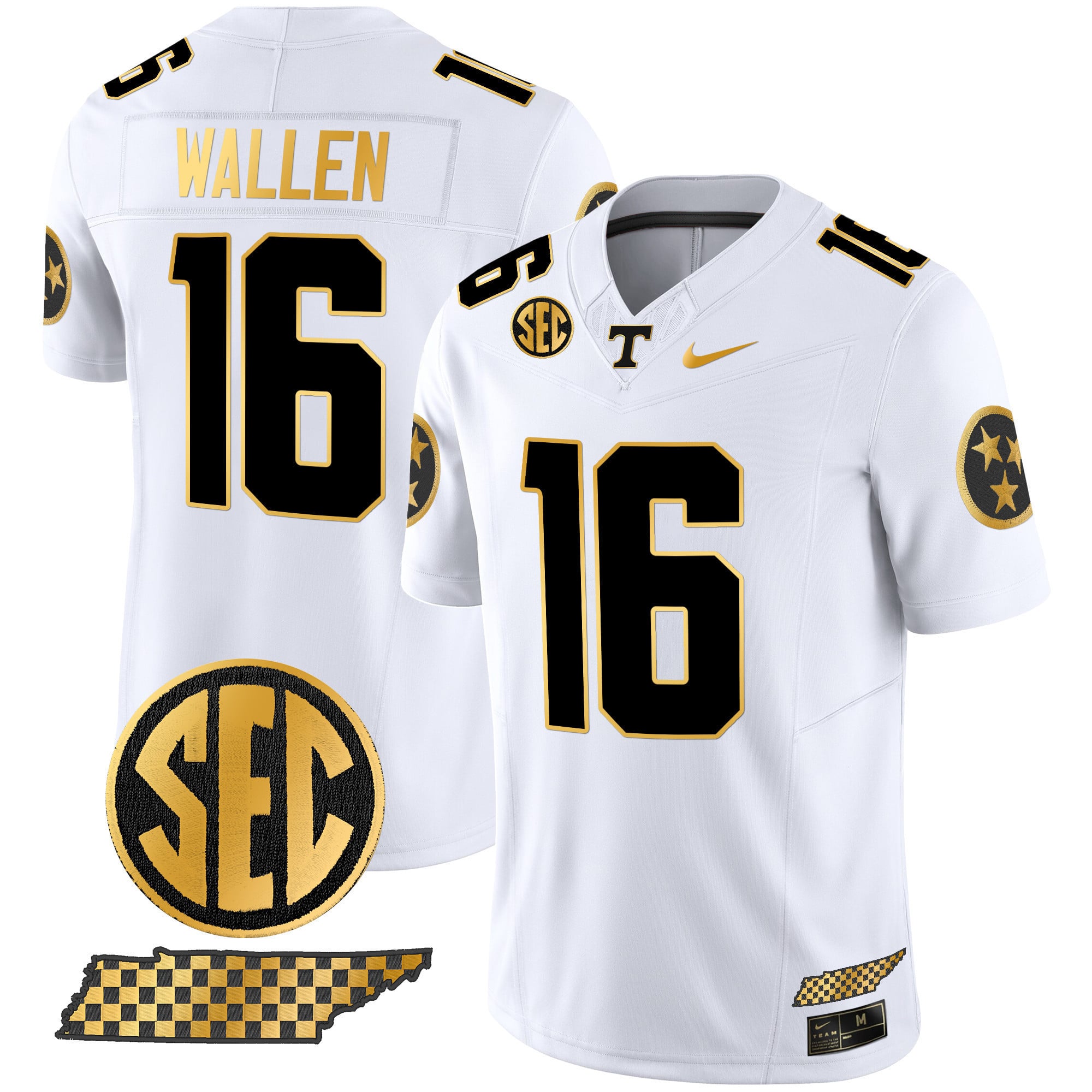 Men's Tennessee Volunteers 2024 Gold Vapor Limited Jersey V2 - All Stitched