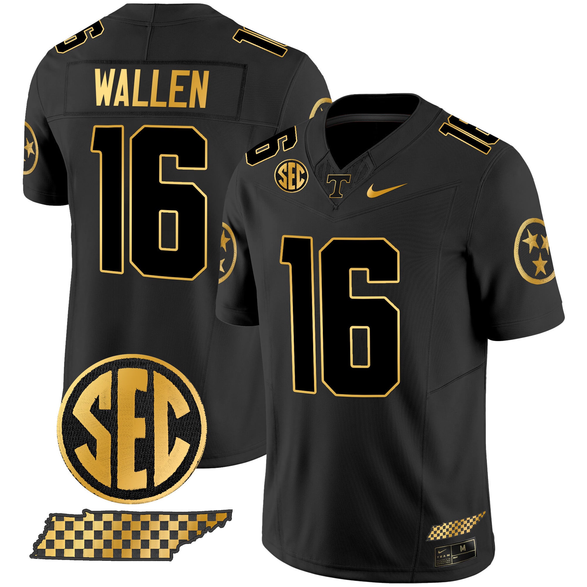 Men's Tennessee Volunteers 2024 Gold Vapor Limited Jersey V2 - All Stitched