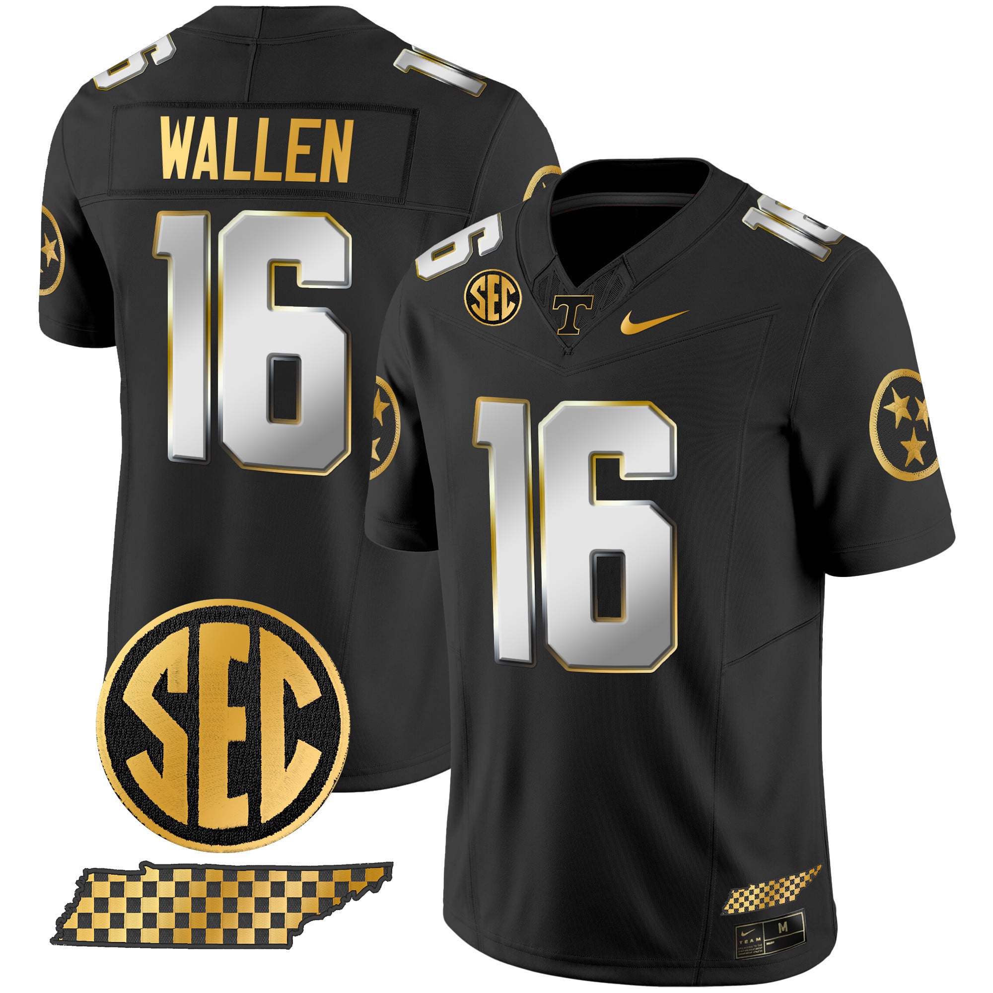 Men's Tennessee Volunteers 2024 Gold Vapor Limited Jersey V2 - All Stitched