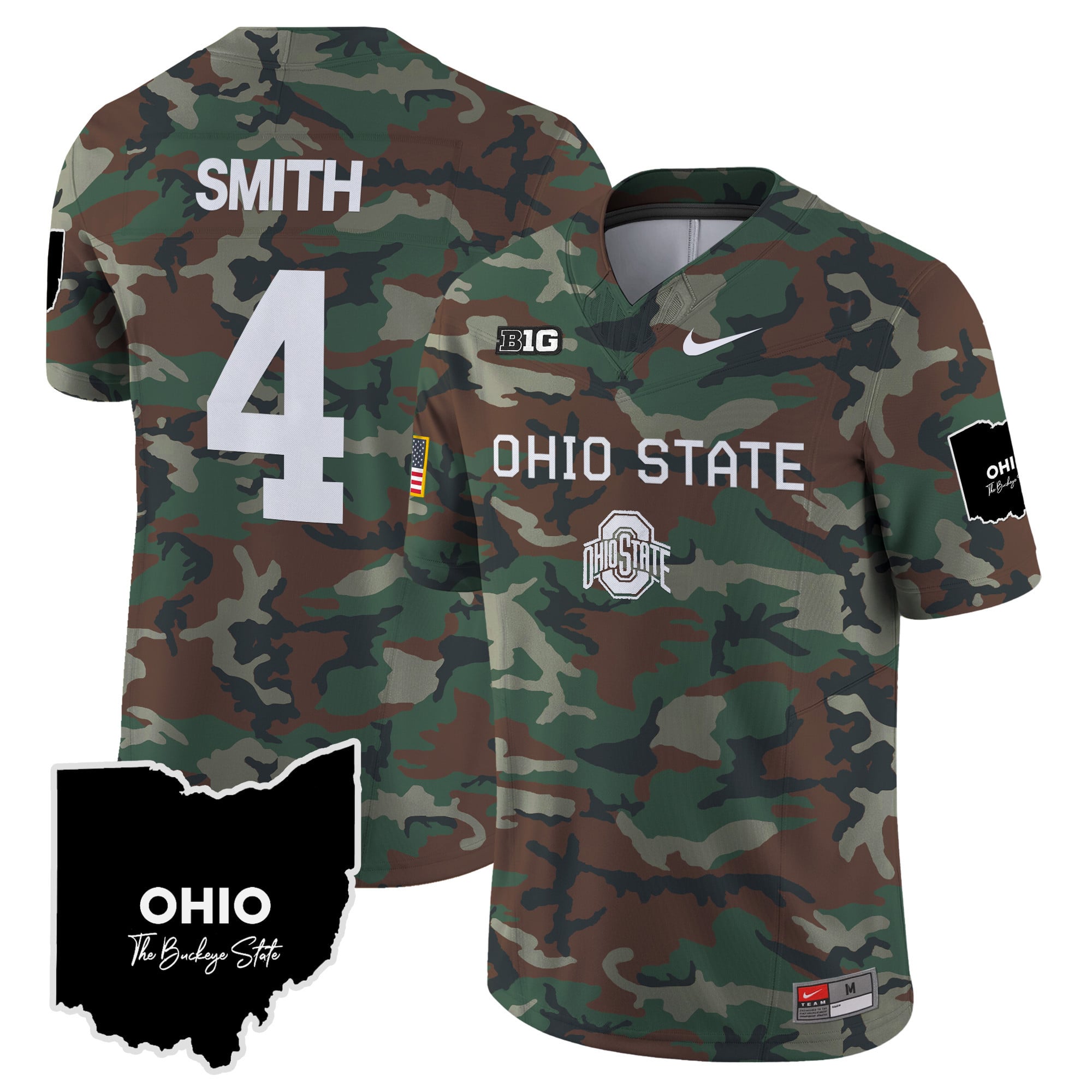 Ohio State Buckeyes 2024 Military Vapor Limited Jersey - All Stitched