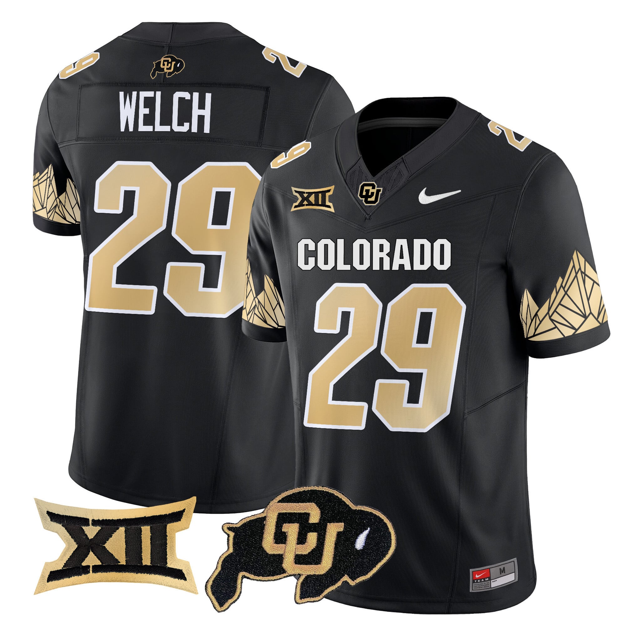 Men's Colorado Buffaloes Vapor Limited Jersey V4 - Big 12 XII Patch - All Stitched