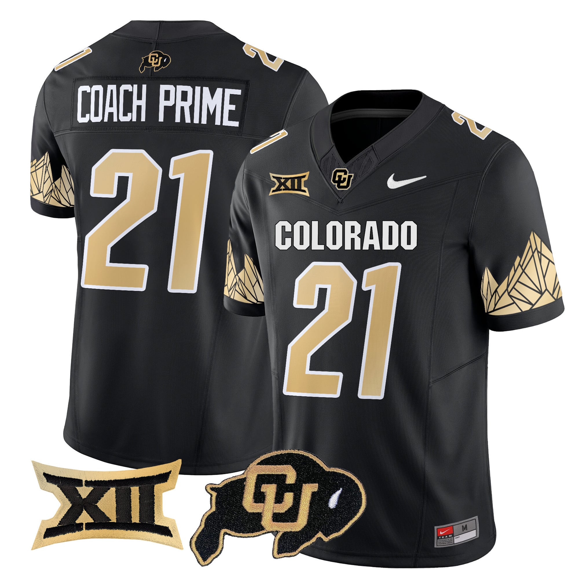 Men's Colorado Buffaloes Vapor Limited Jersey V4 - Big 12 XII Patch - All Stitched