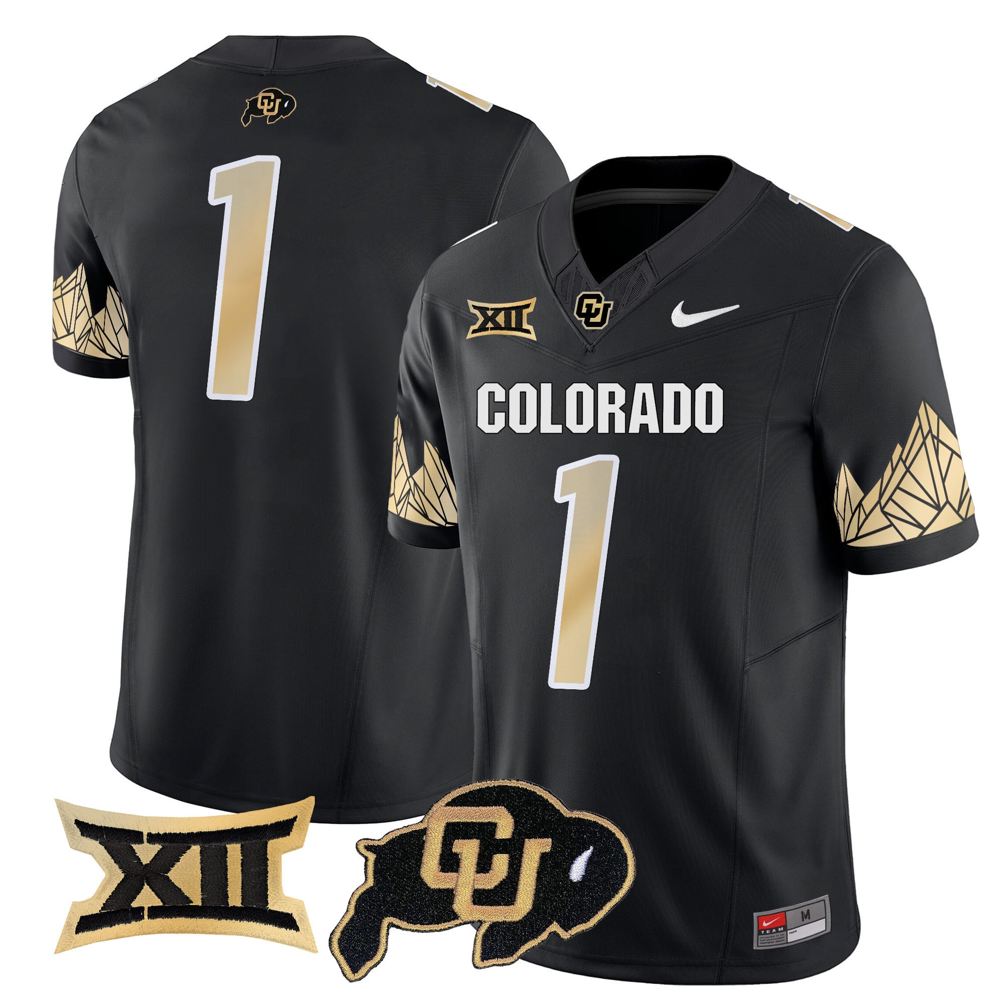 Men's Colorado Buffaloes Vapor Limited Jersey V4 - Big 12 XII Patch - All Stitched