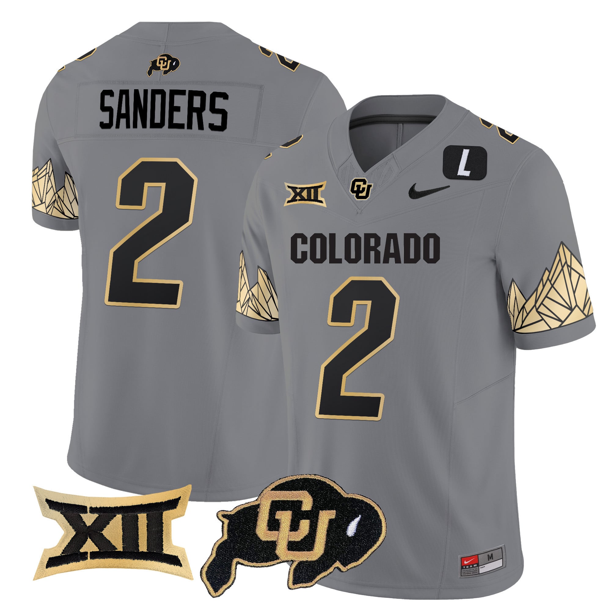 Men's Colorado Buffaloes Vapor Limited Jersey V4 - Big 12 XII Patch - All Stitched