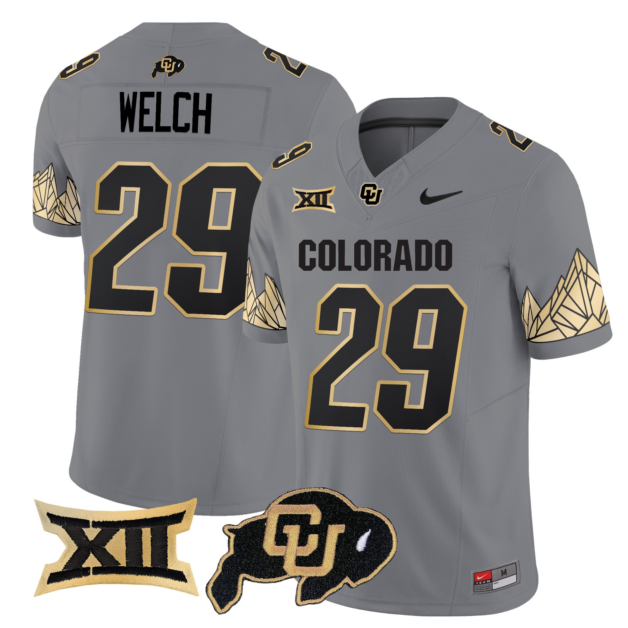 Men's Colorado Buffaloes Vapor Limited Jersey V4 - Big 12 XII Patch - All Stitched