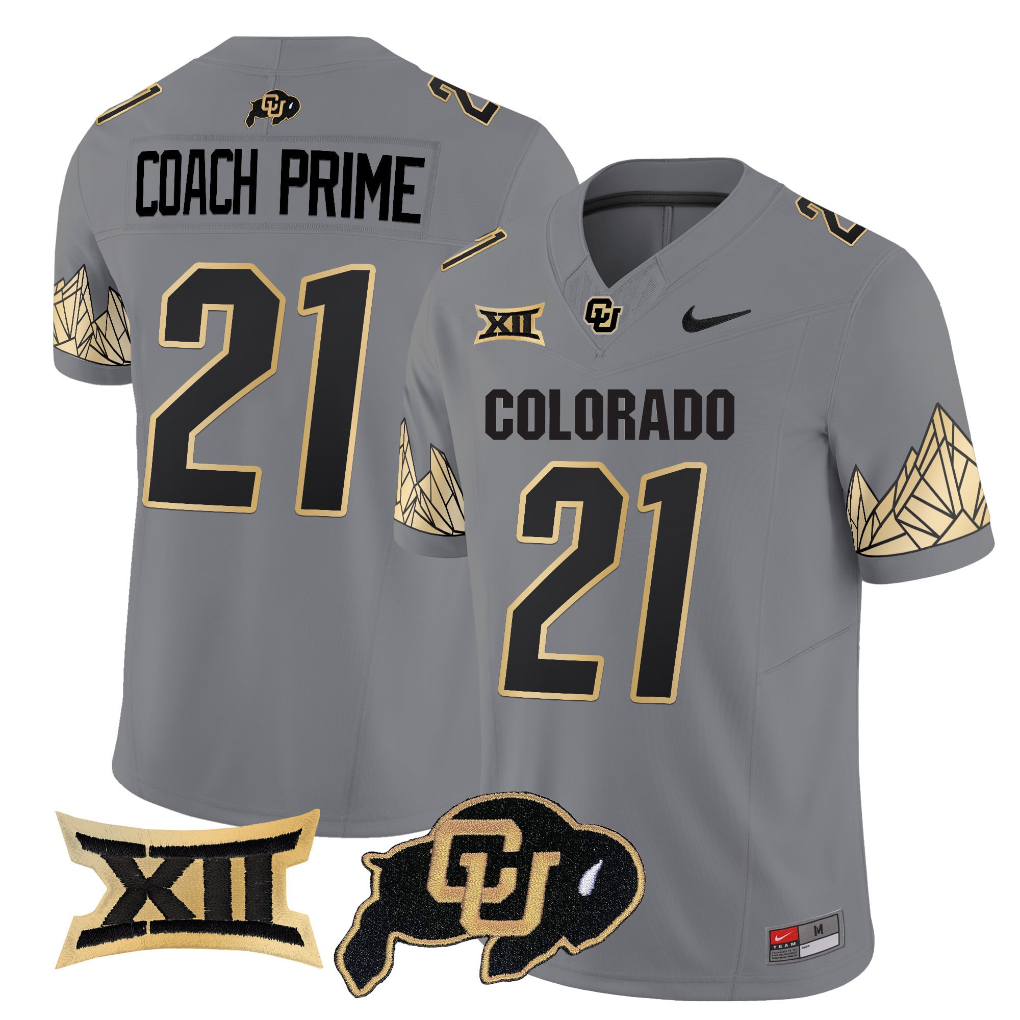 Men's Colorado Buffaloes Vapor Limited Jersey V4 - Big 12 XII Patch - All Stitched