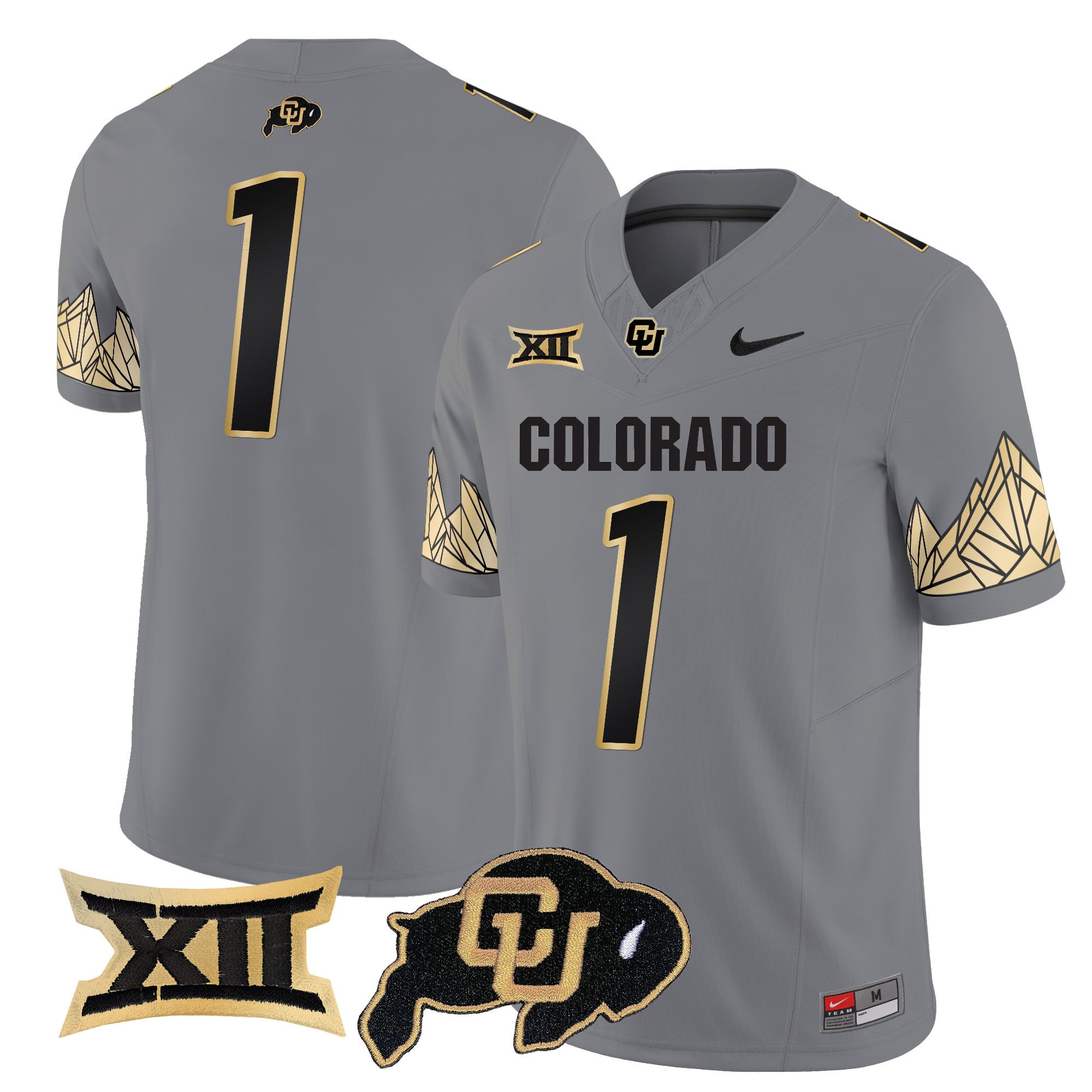 Men's Colorado Buffaloes Vapor Limited Jersey V4 - Big 12 XII Patch - All Stitched