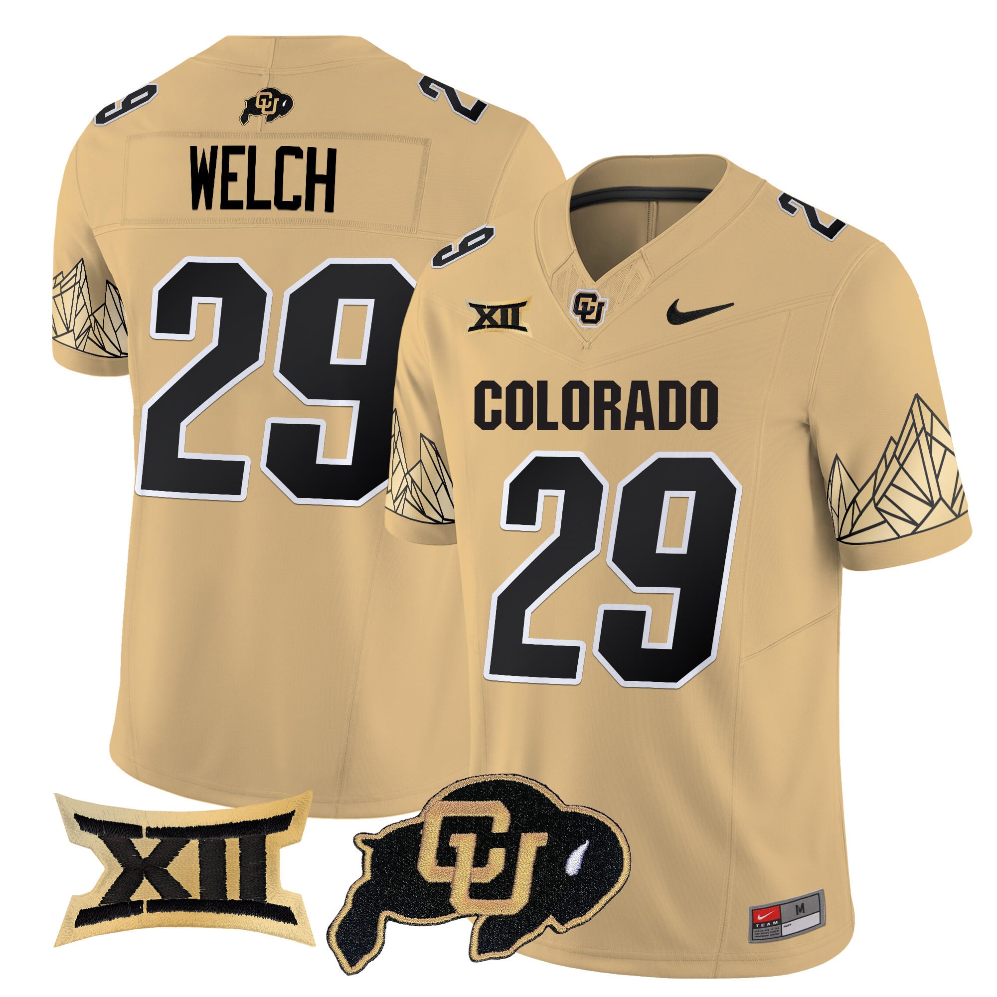 Men's Colorado Buffaloes Vapor Limited Jersey V4 - Big 12 XII Patch - All Stitched
