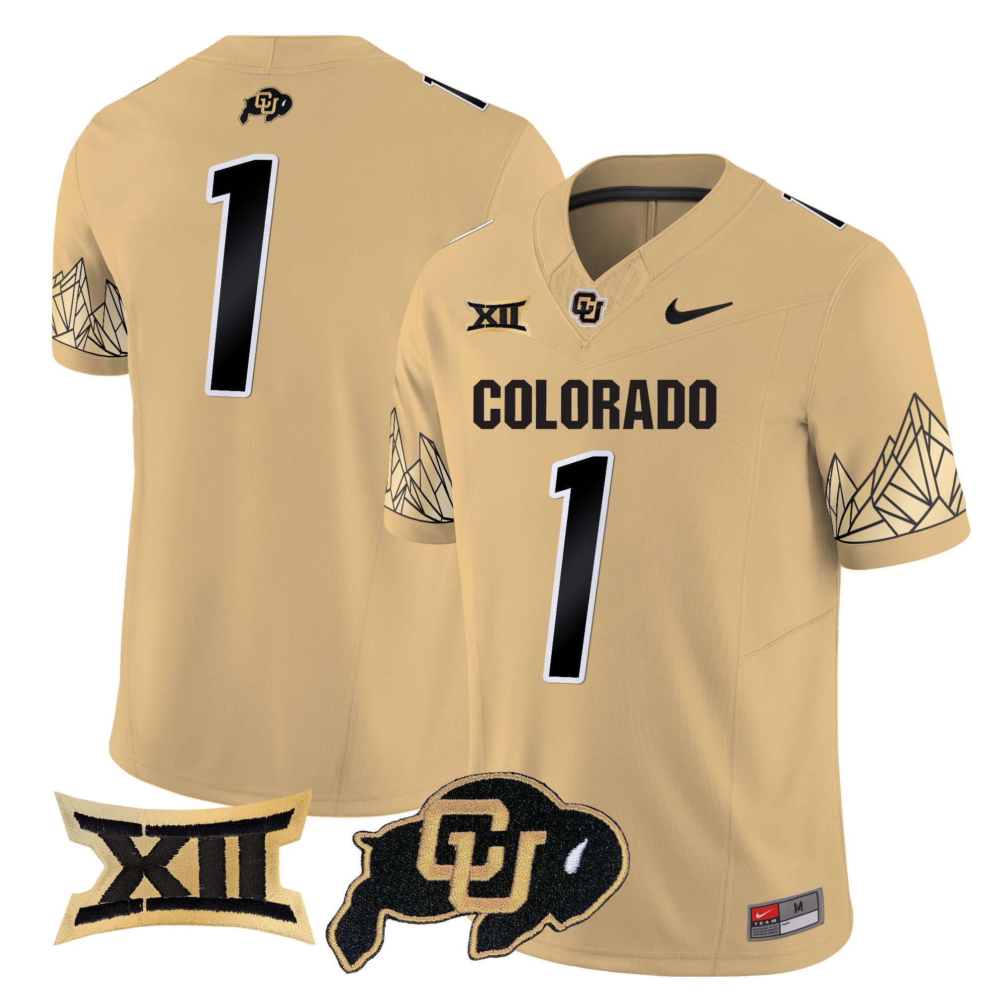 Men's Colorado Buffaloes Vapor Limited Jersey V4 - Big 12 XII Patch - All Stitched