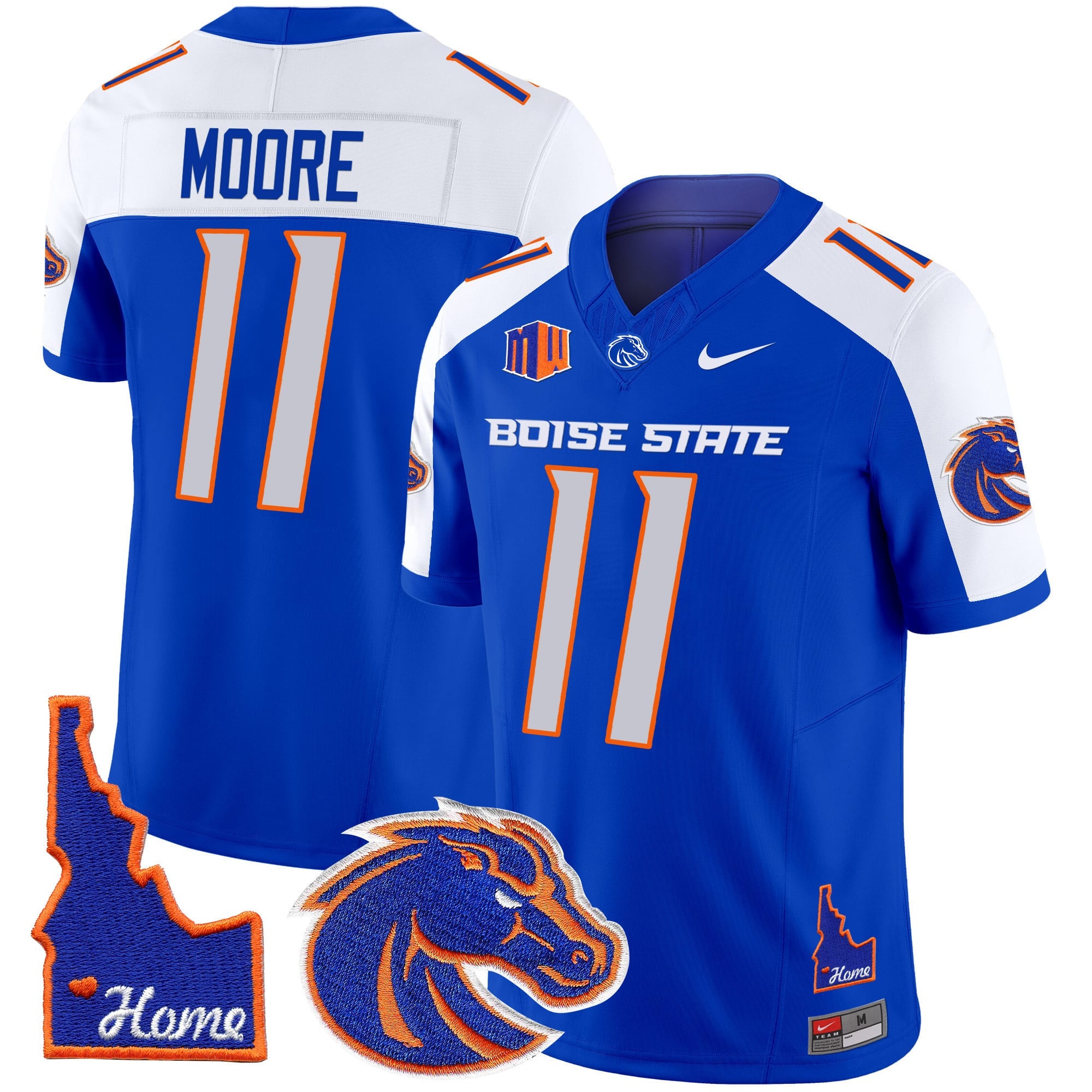 Men's Boise State Broncos 2024 Home Patch Vapor Limited Jersey - All Stitched