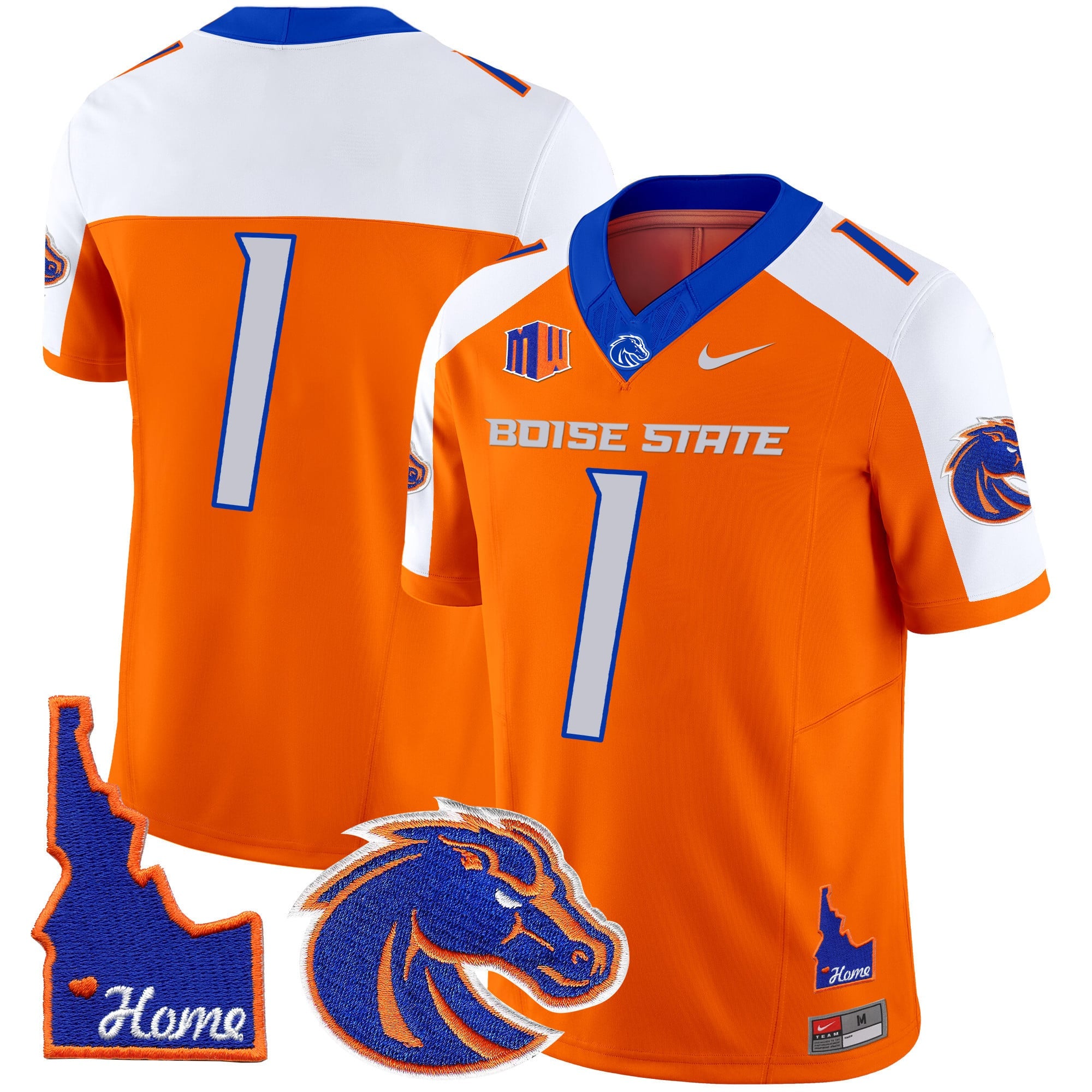 Men's Boise State Broncos 2024 Home Patch Vapor Limited Jersey - All Stitched