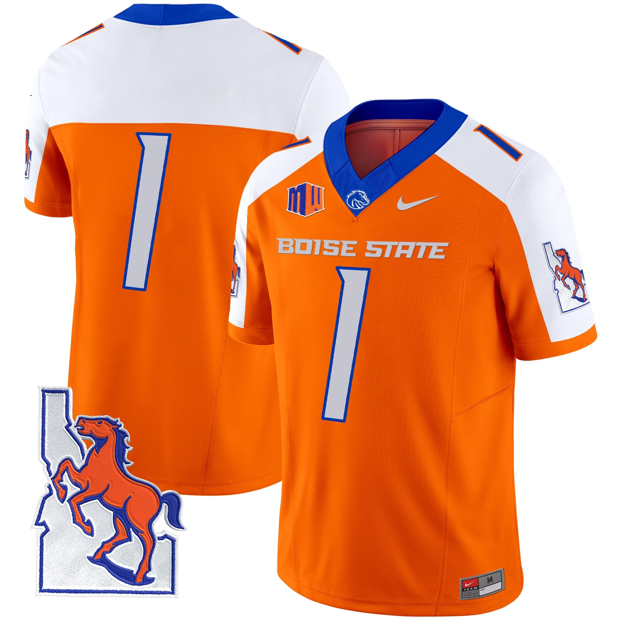 Men's Boise State Broncos 2024 Map Patch Vapor Limited Jersey - All Stitched