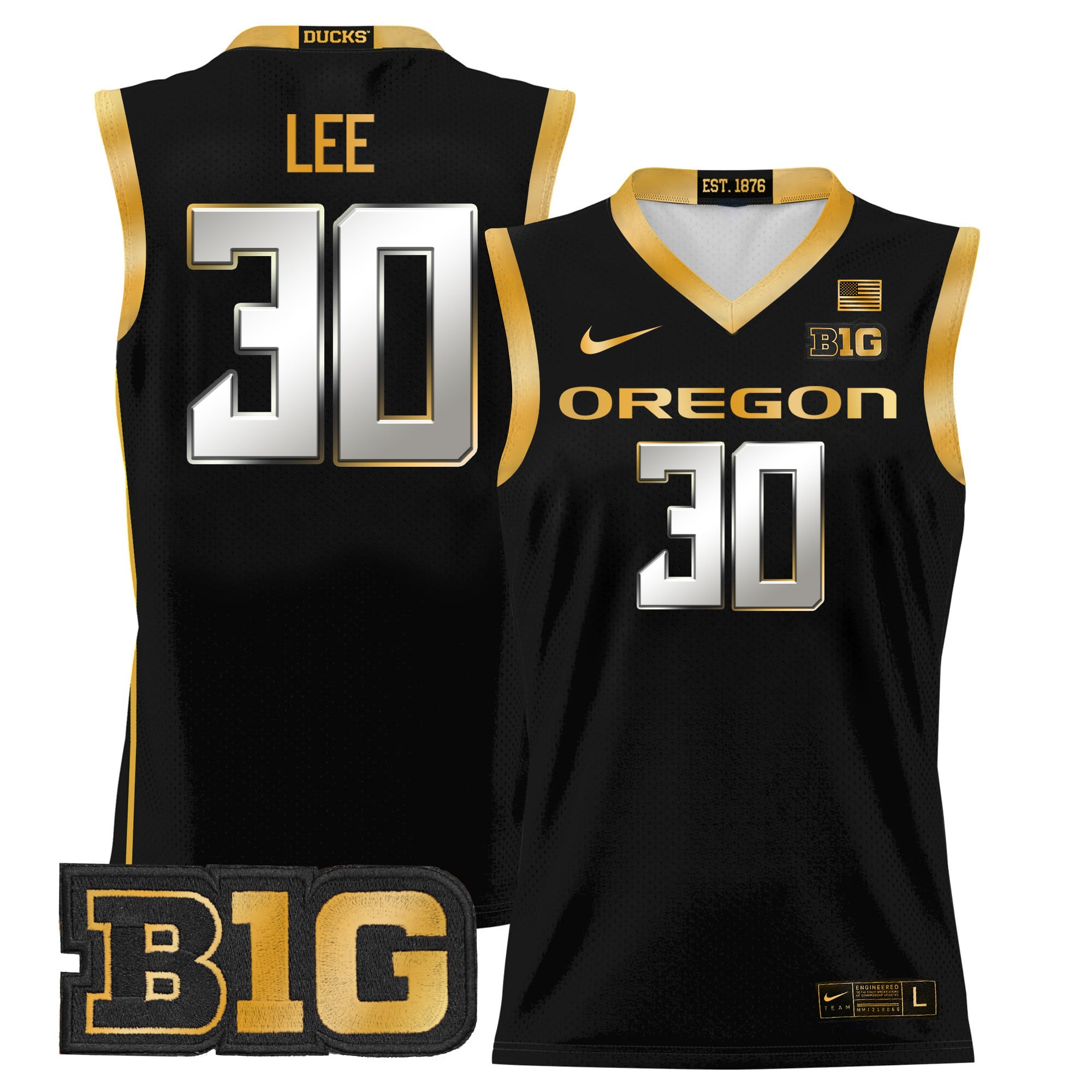 Men's Oregon Ducks 2024 Lightweight Basketball Jersey - All Stitched