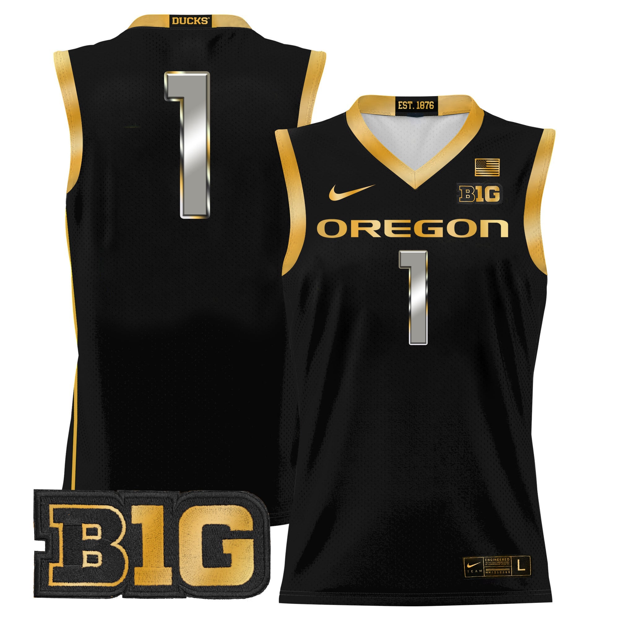 Men's Oregon Ducks 2024 Lightweight Basketball Jersey - All Stitched