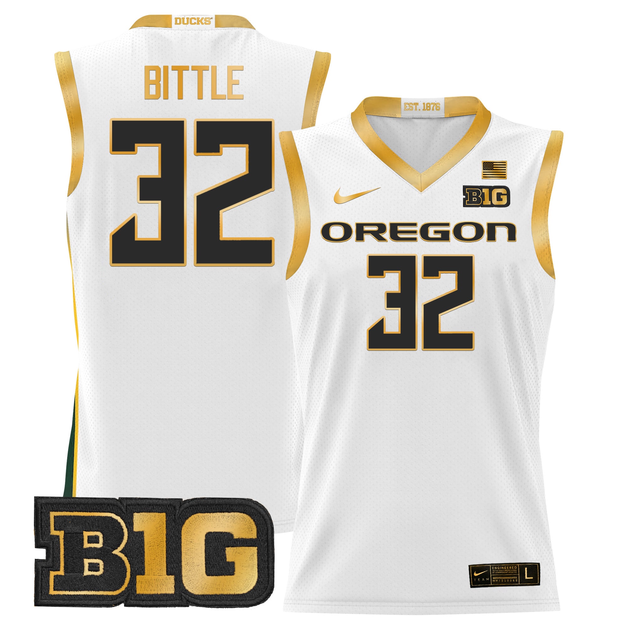 Men's Oregon Ducks 2024 Lightweight Basketball Jersey - All Stitched