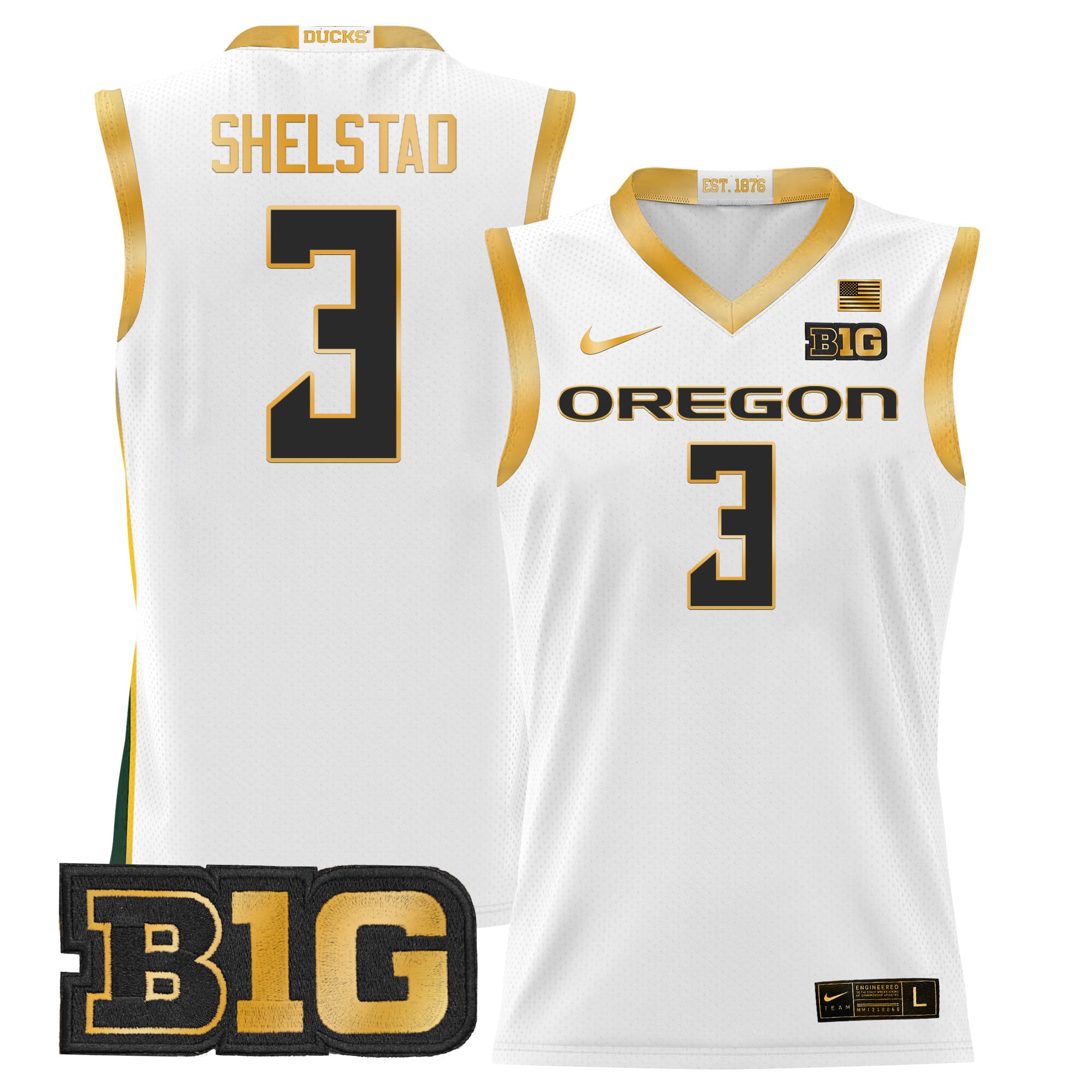 Men's Oregon Ducks 2024 Lightweight Basketball Jersey - All Stitched