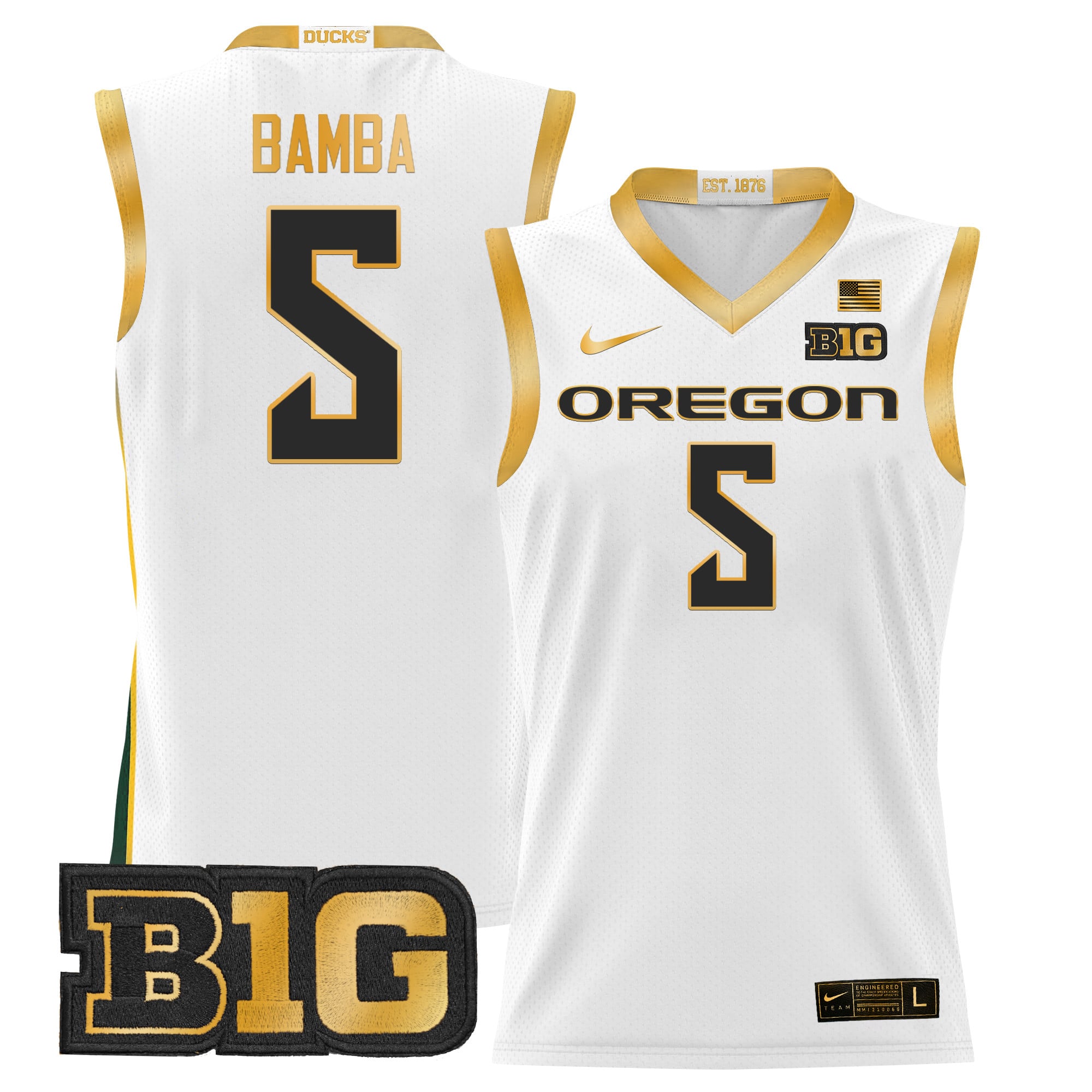 Men's Oregon Ducks 2024 Lightweight Basketball Jersey - All Stitched