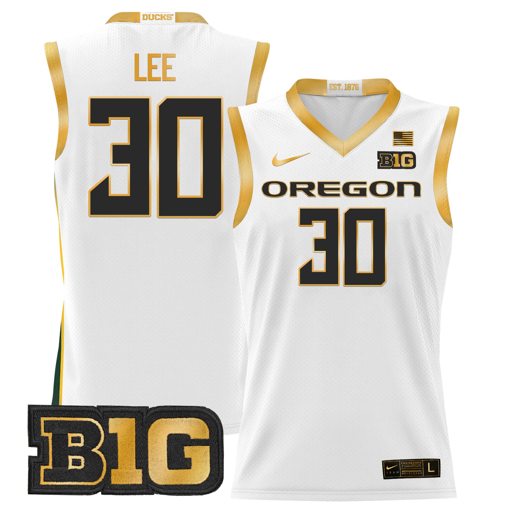 Men's Oregon Ducks 2024 Lightweight Basketball Jersey - All Stitched