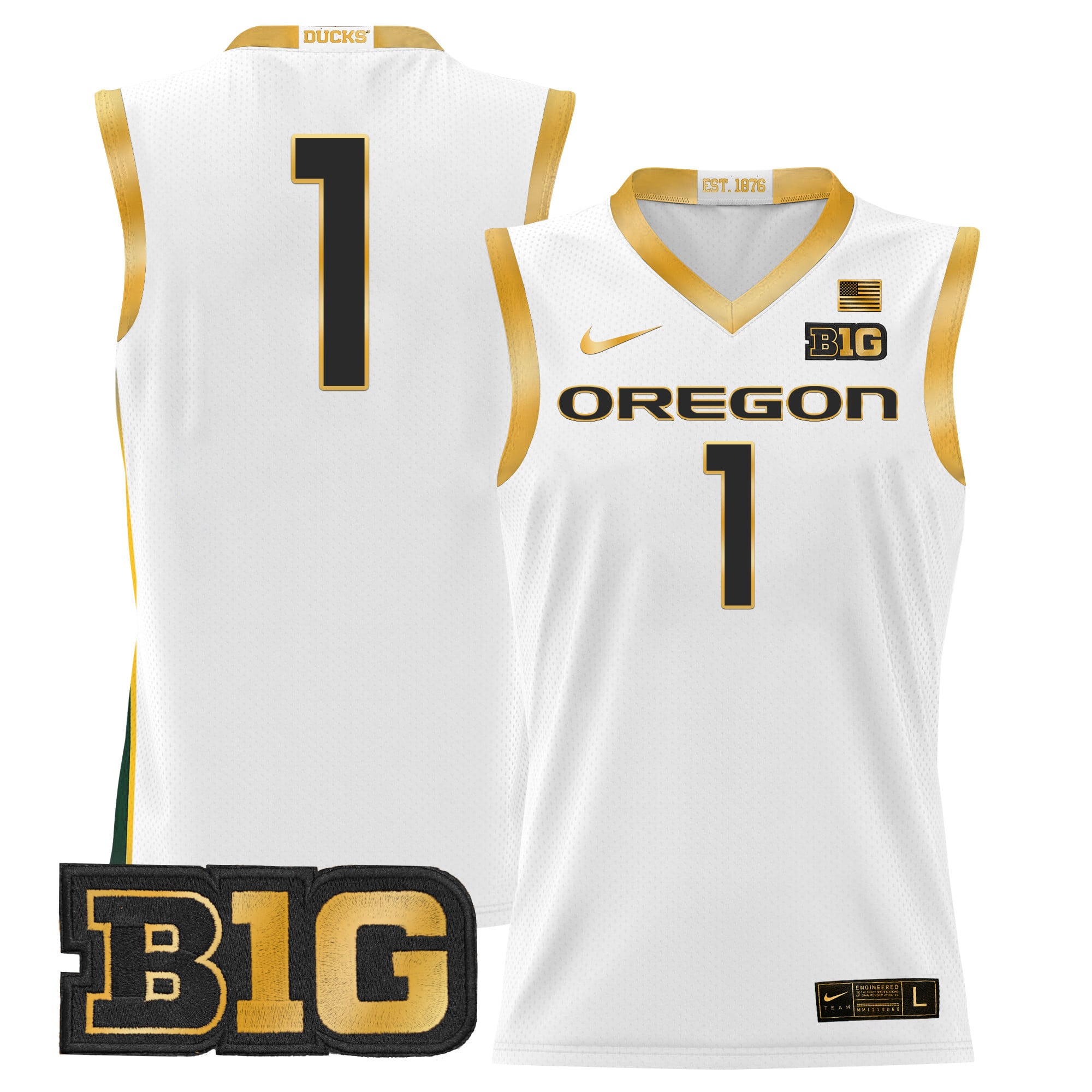Men's Oregon Ducks 2024 Lightweight Basketball Jersey - All Stitched