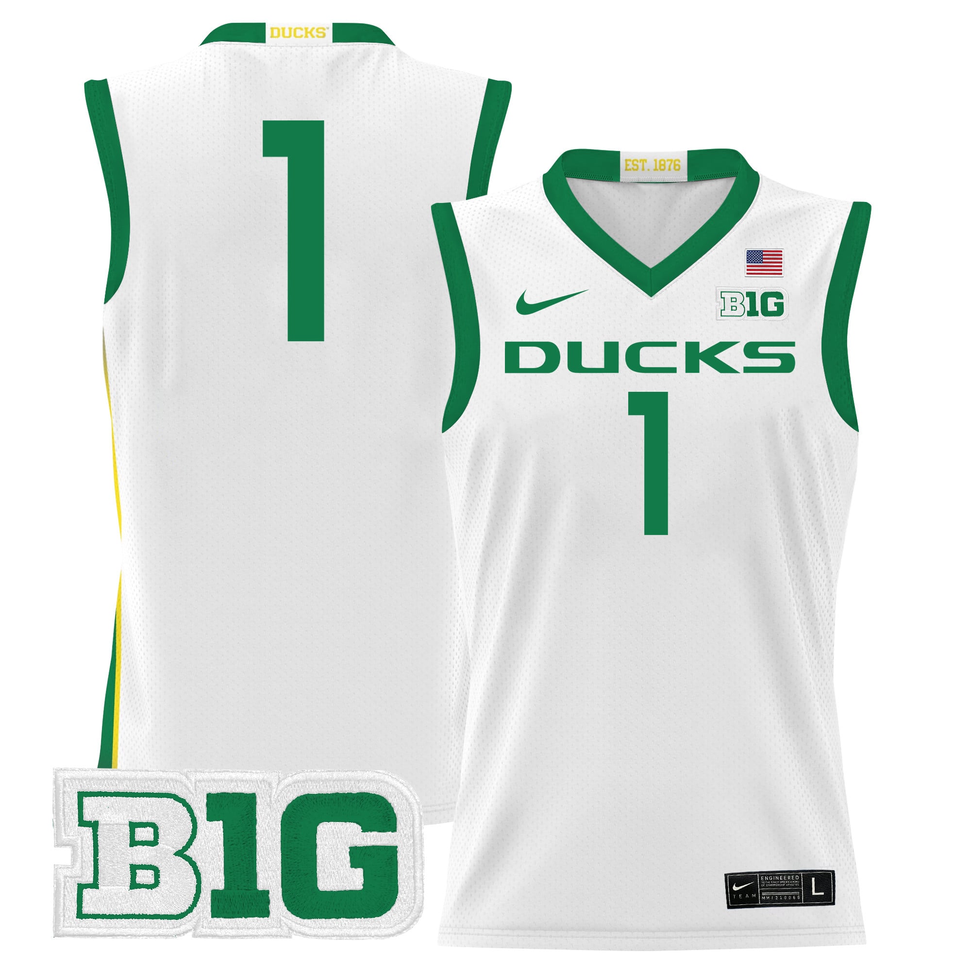 Men's Oregon Ducks 2024 Lightweight Basketball Jersey - All Stitched