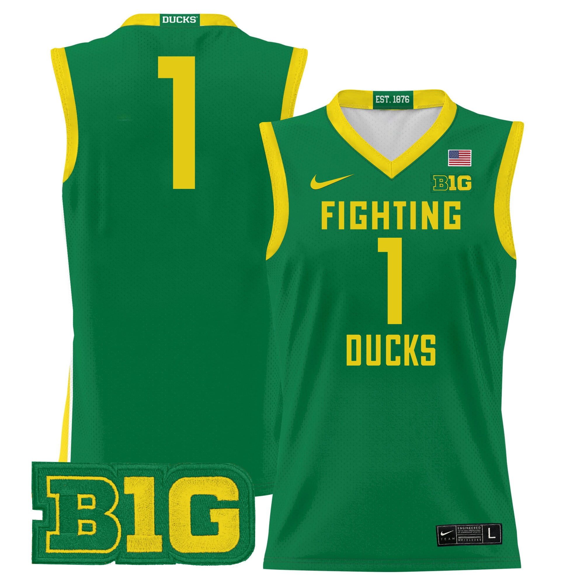 Men's Oregon Ducks 2024 Lightweight Basketball Jersey - All Stitched