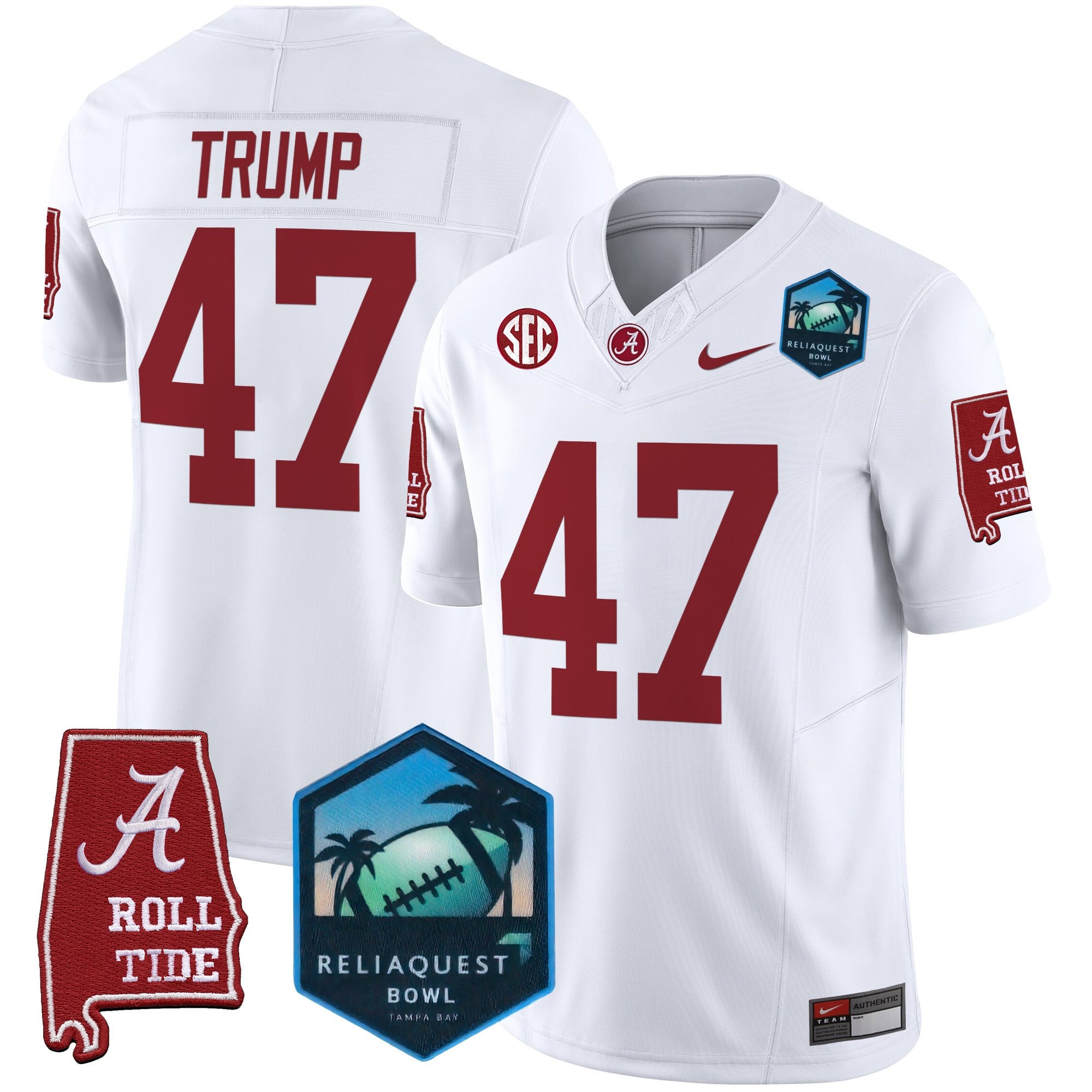 Men's Alabama Crimson Tide 2025 ReliaQuest Bowl Patch Vapor Limited Jersey - All Stitched