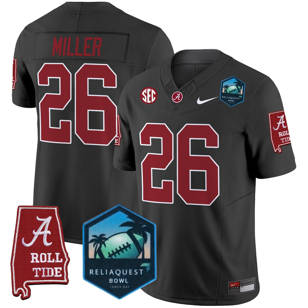 Men's Alabama Crimson Tide 2025 ReliaQuest Bowl Patch Vapor Limited Jersey - All Stitched