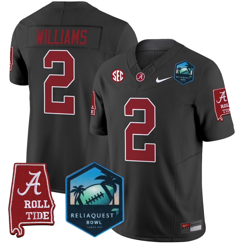 Men's Alabama Crimson Tide 2025 ReliaQuest Bowl Patch Vapor Limited Jersey - All Stitched
