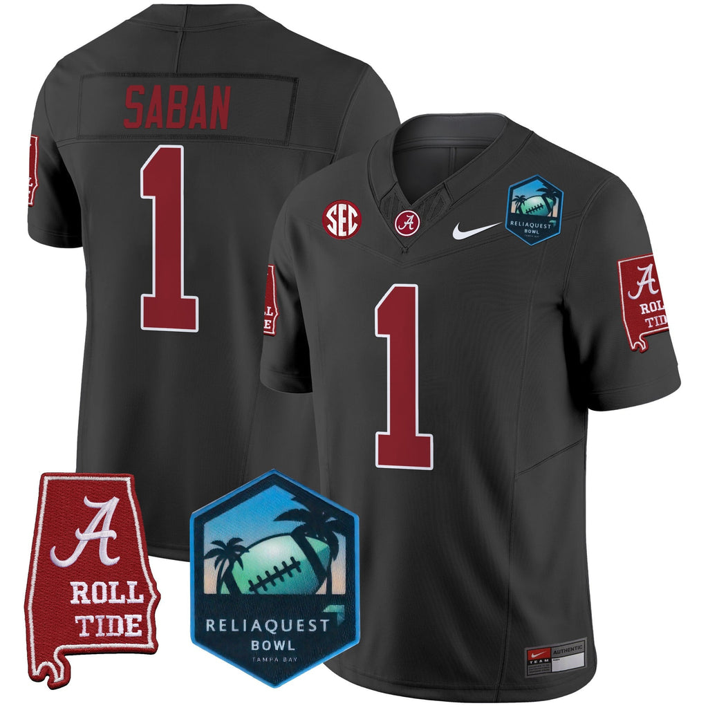 Men's Alabama Crimson Tide 2025 ReliaQuest Bowl Patch Vapor Limited Jersey - All Stitched