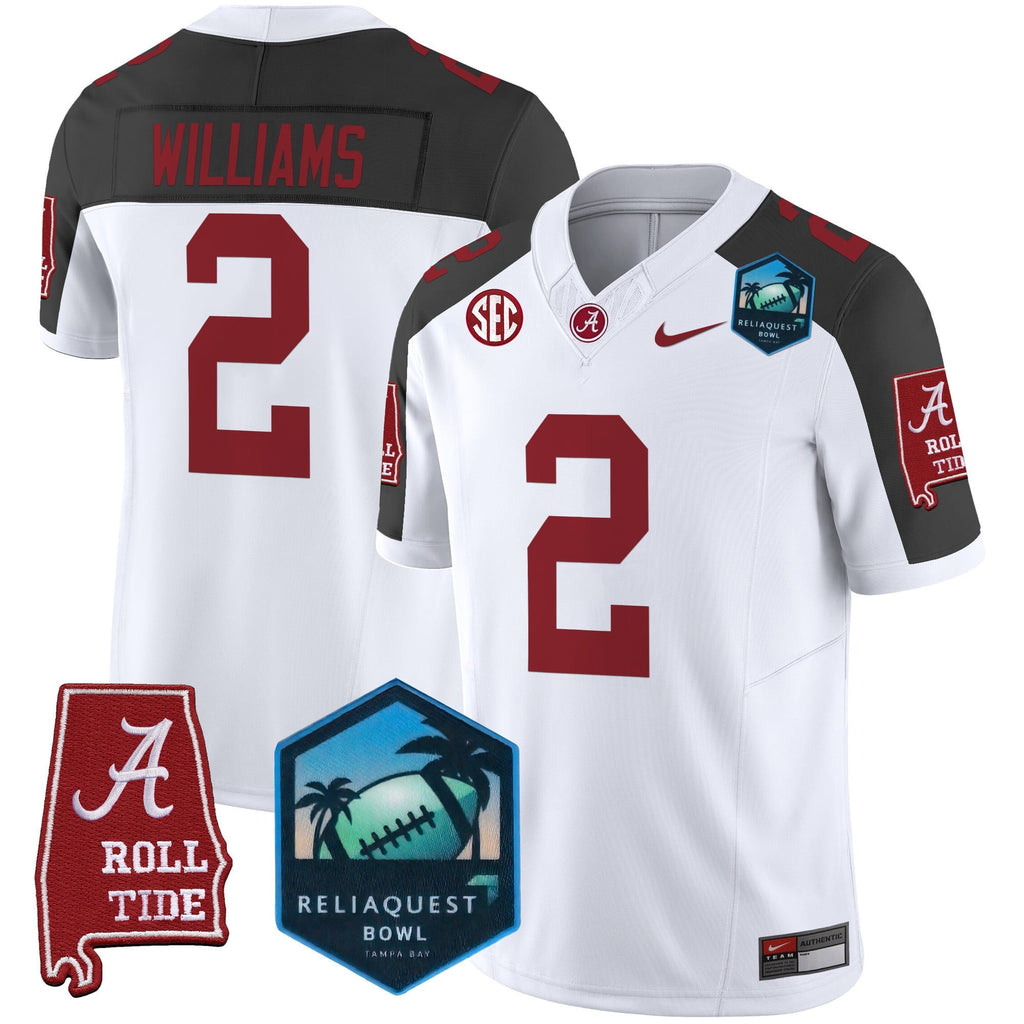 Men's Alabama Crimson Tide 2025 ReliaQuest Bowl Patch Vapor Limited Jersey - All Stitched