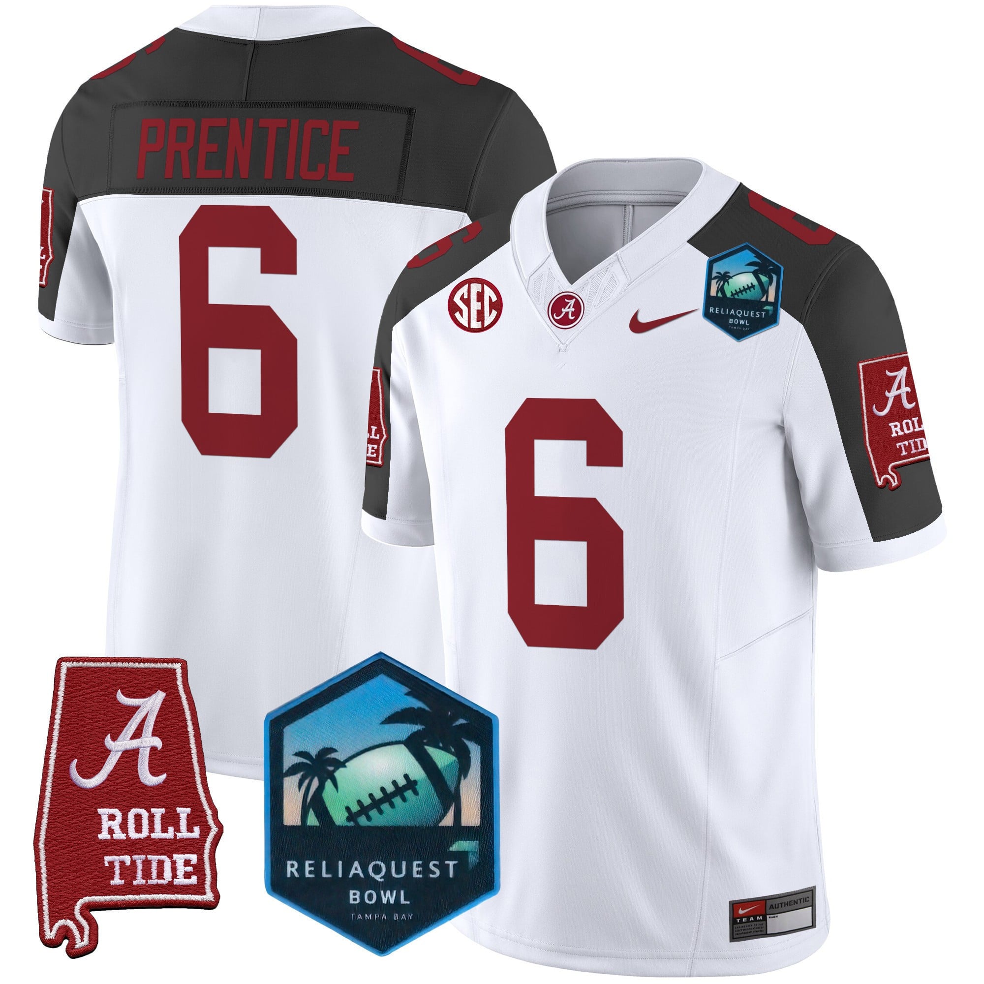 Men's Alabama Crimson Tide 2025 ReliaQuest Bowl Patch Vapor Limited Jersey - All Stitched