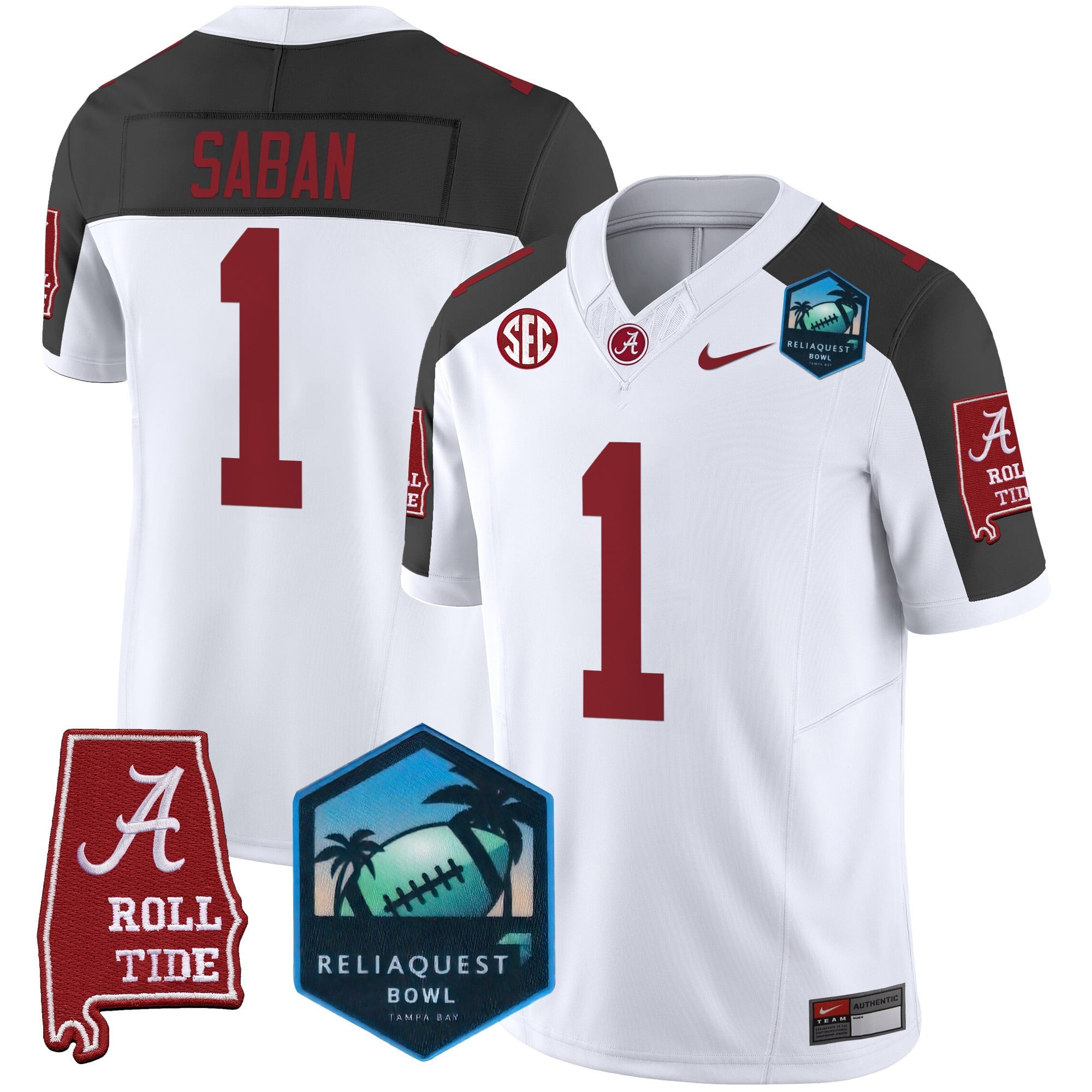 Men's Alabama Crimson Tide 2025 ReliaQuest Bowl Patch Vapor Limited Jersey - All Stitched