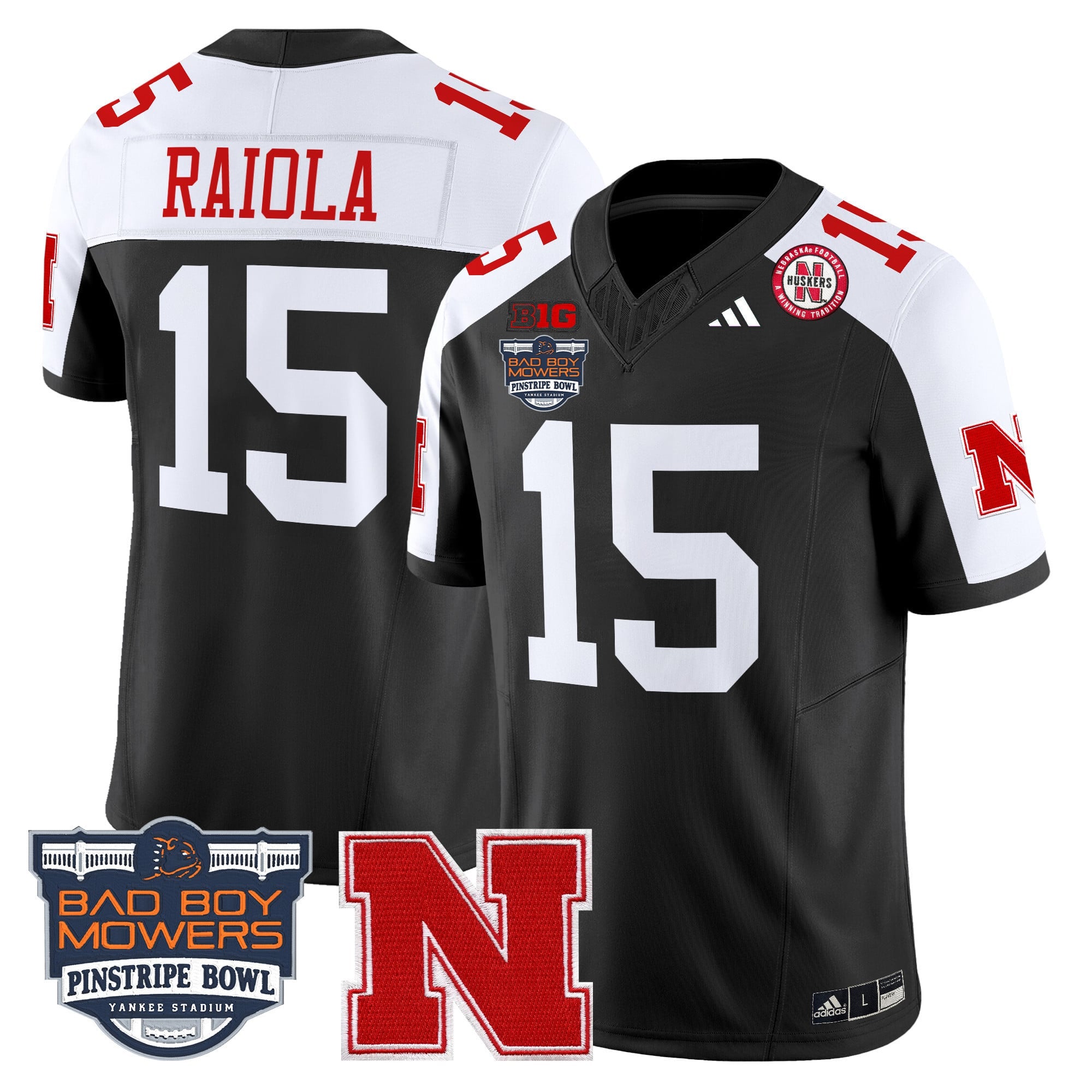Men's Nebraska Cornhuskers 2025 Pinstripe Bowl Patch Vapor Limited Jersey - All Stitched
