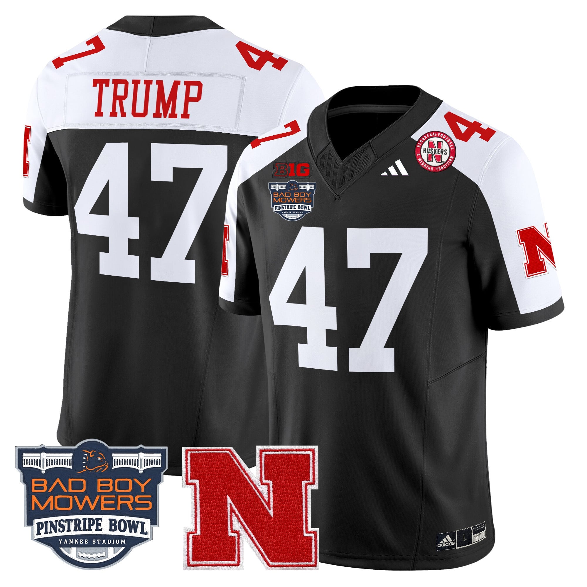 Men's Nebraska Cornhuskers 2025 Pinstripe Bowl Patch Vapor Limited Jersey - All Stitched
