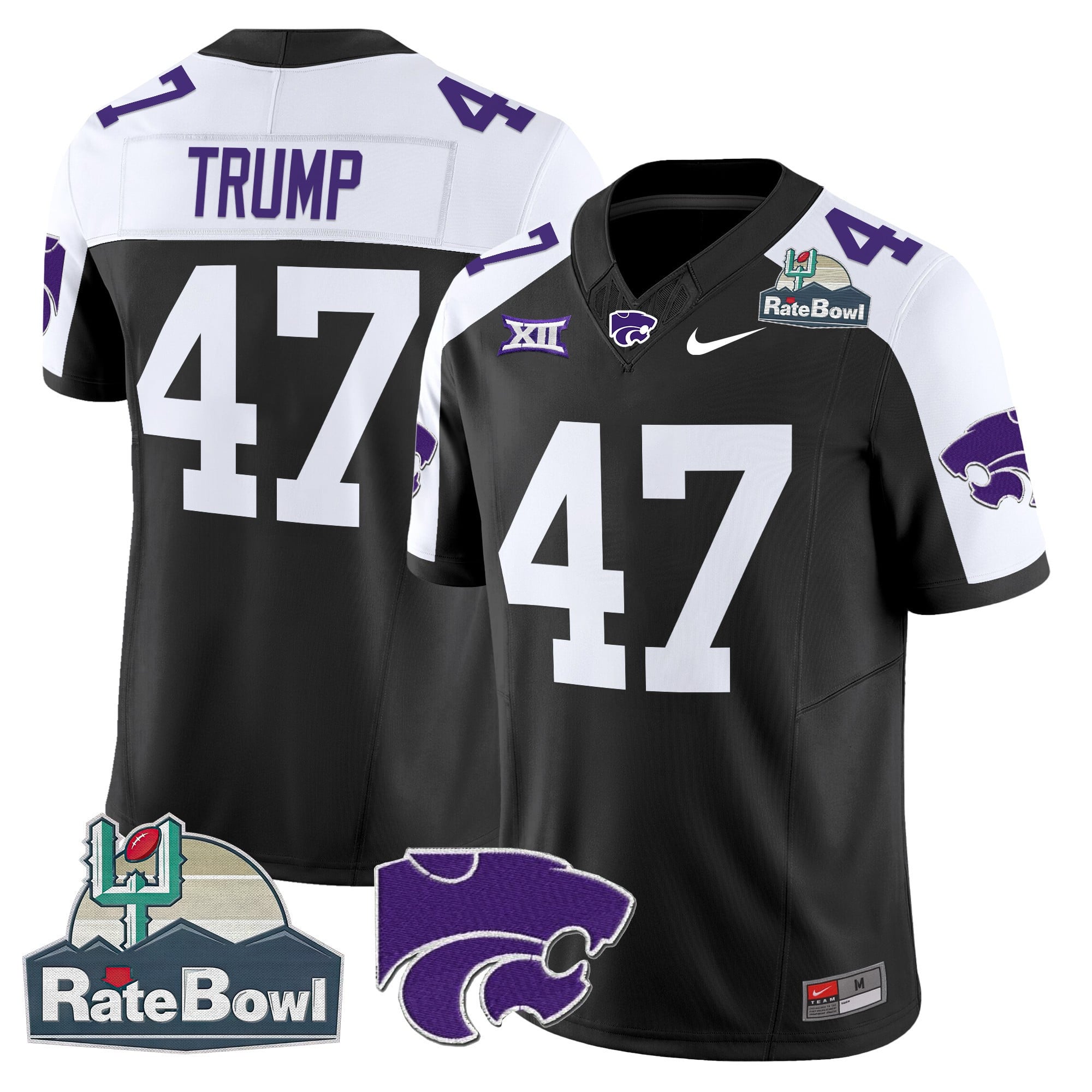 Men's Kansas State Wildcats 2025 Rate Bowl Patch Vapor Limited Jersey - All Stitched