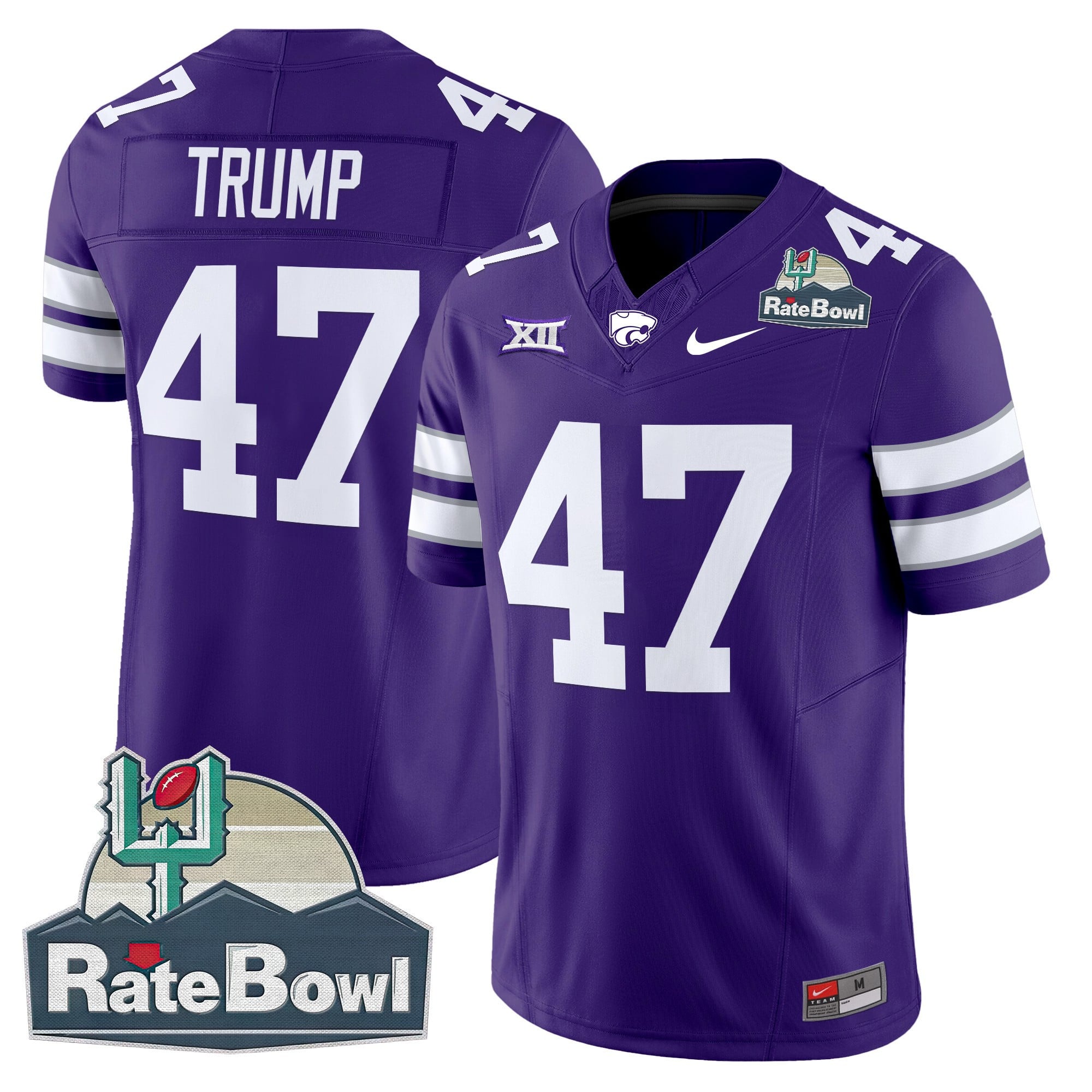 Men's Kansas State Wildcats 2025 Rate Bowl Patch Vapor Limited Jersey - All Stitched
