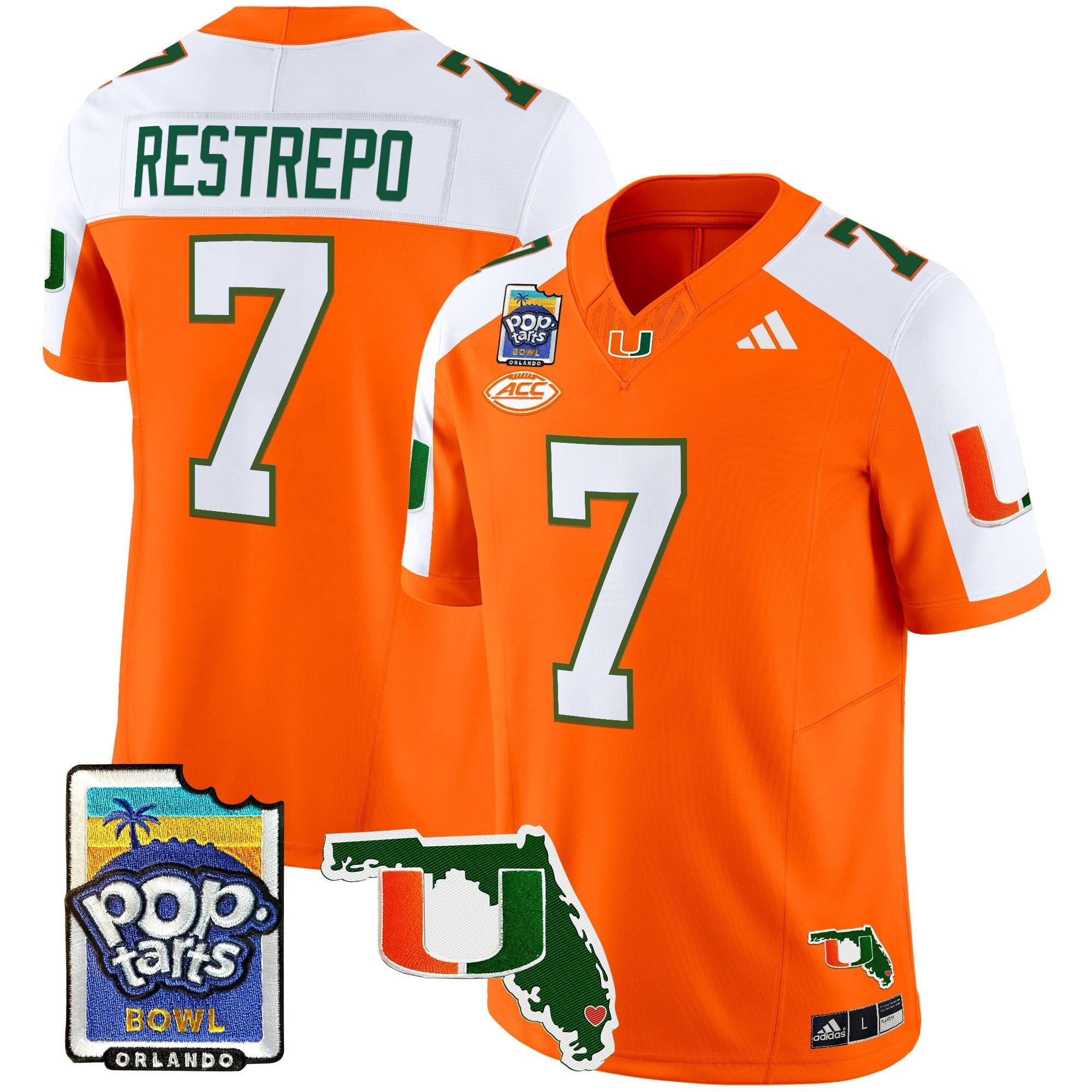Men's Miami Hurricanes 2025 PopTarts Bowl Patch Vapor Limited Jersey - All Stitched
