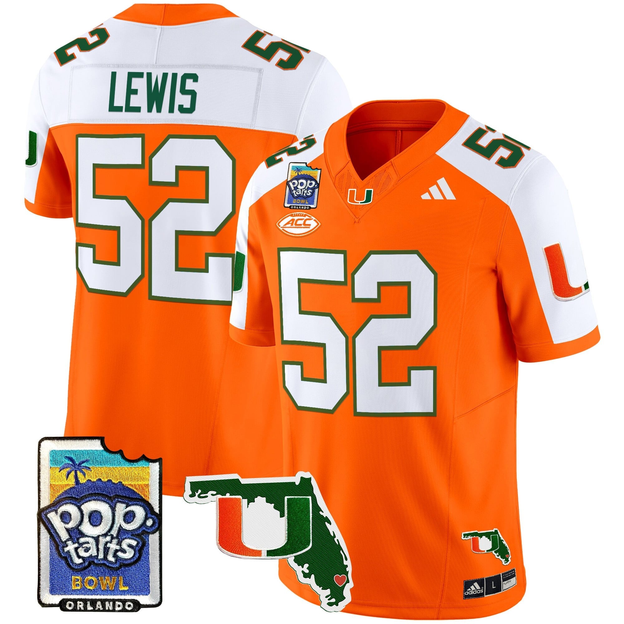Men's Miami Hurricanes 2025 PopTarts Bowl Patch Vapor Limited Jersey - All Stitched