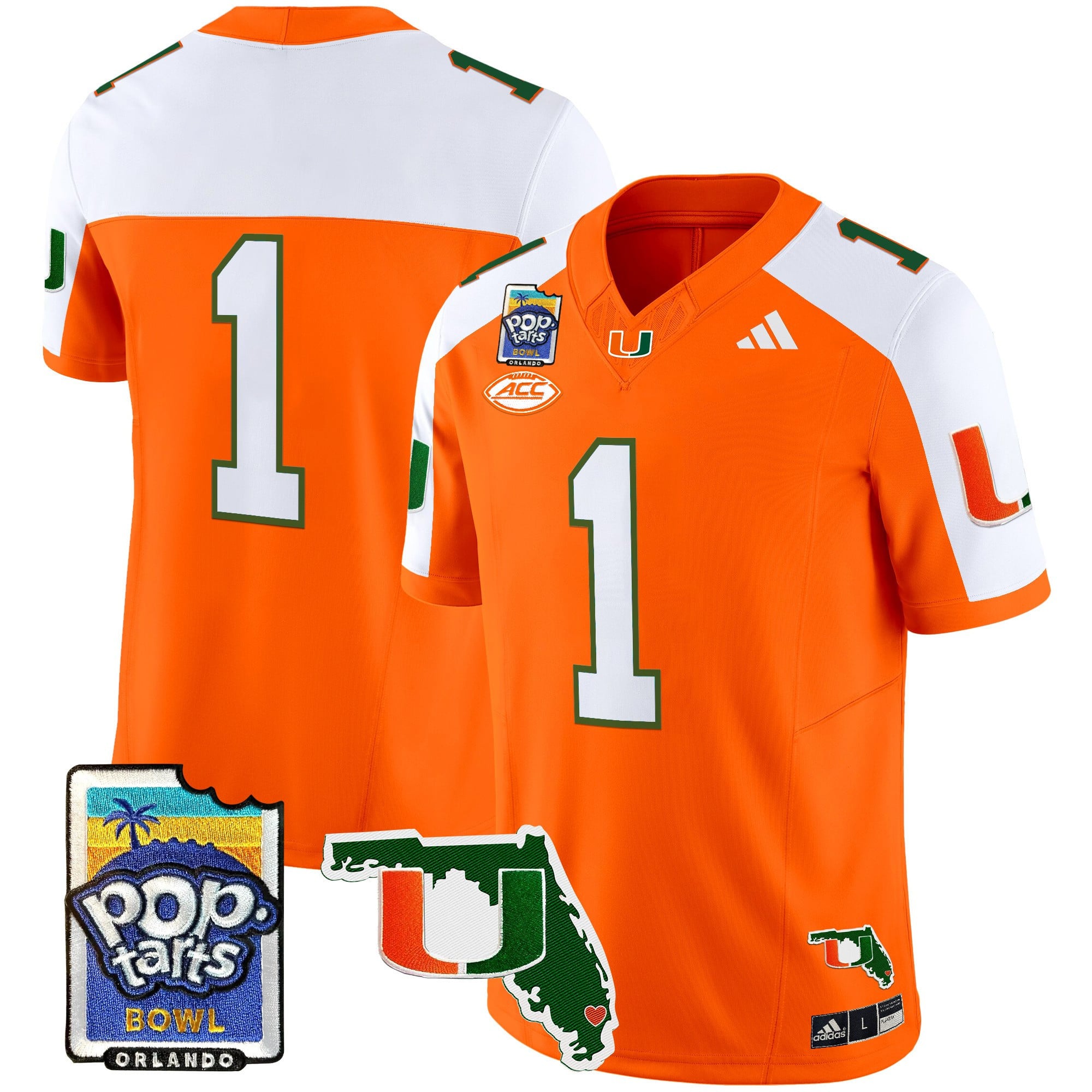 Men's Miami Hurricanes 2025 PopTarts Bowl Patch Vapor Limited Jersey - All Stitched