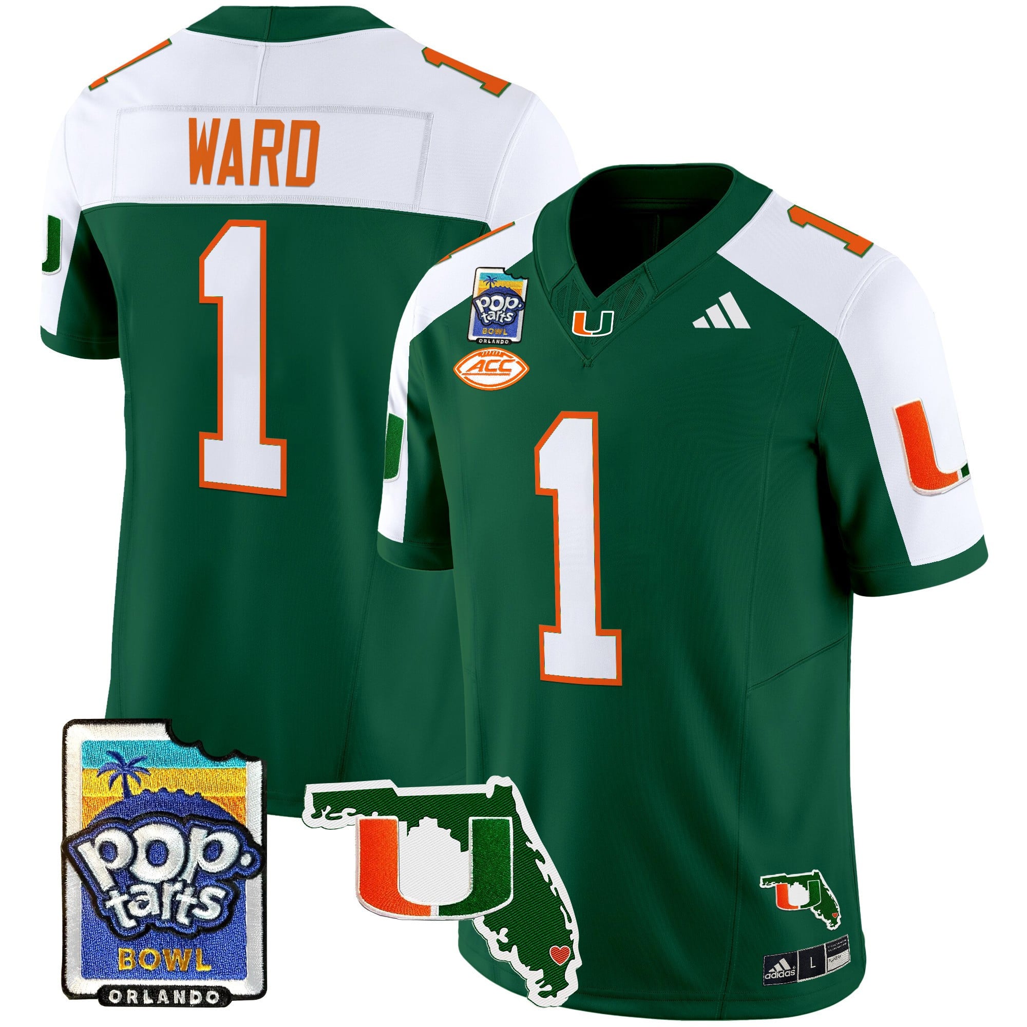 Men's Miami Hurricanes 2025 PopTarts Bowl Patch Vapor Limited Jersey - All Stitched
