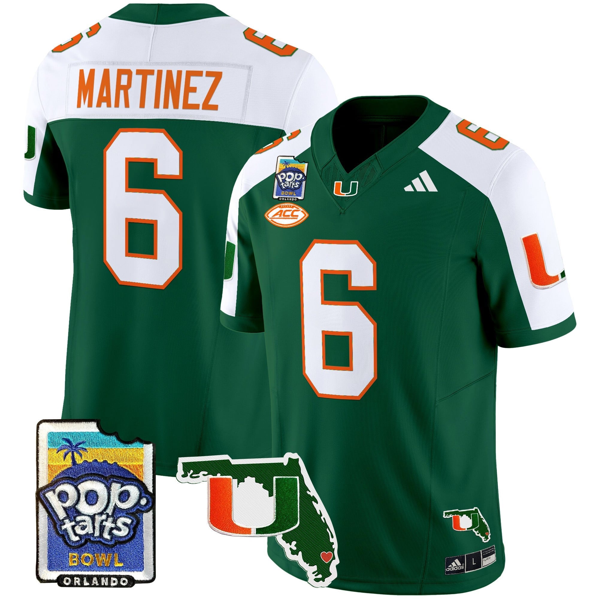 Men's Miami Hurricanes 2025 PopTarts Bowl Patch Vapor Limited Jersey - All Stitched